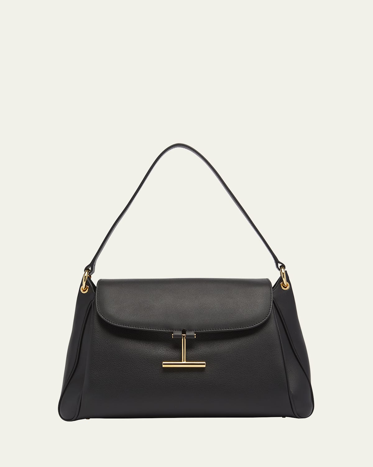 Tom Ford Medium Grain Leather Shoulder Bag In Black