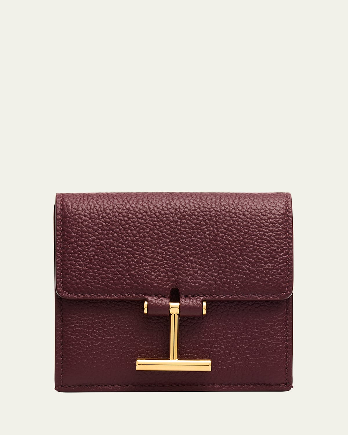 Tom Ford Flap Card Holder In Snake-embossed Leather In Purple