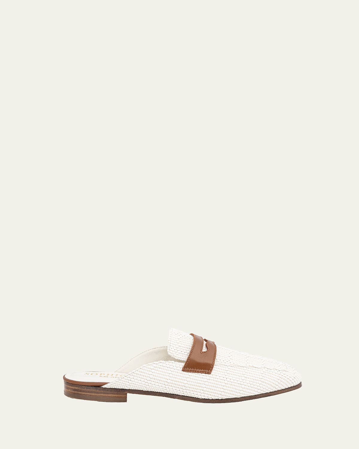 Riviera Raffia Leather Mule Loafers