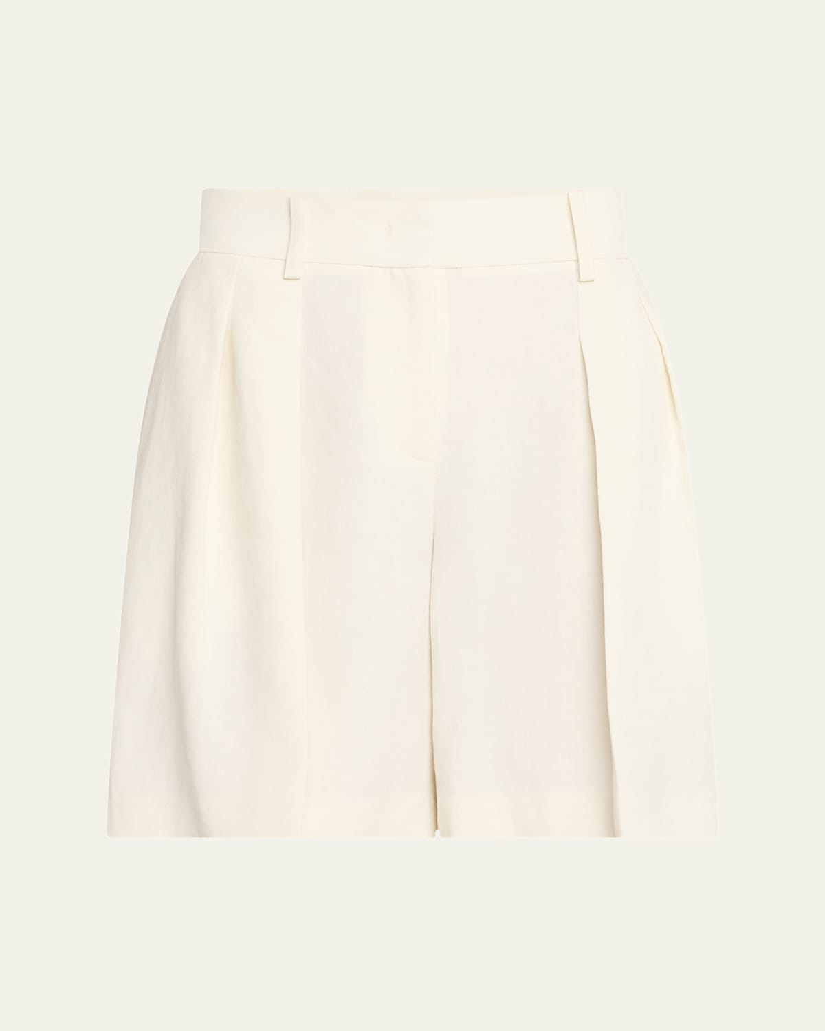 Pleated Linen Trouser Shorts