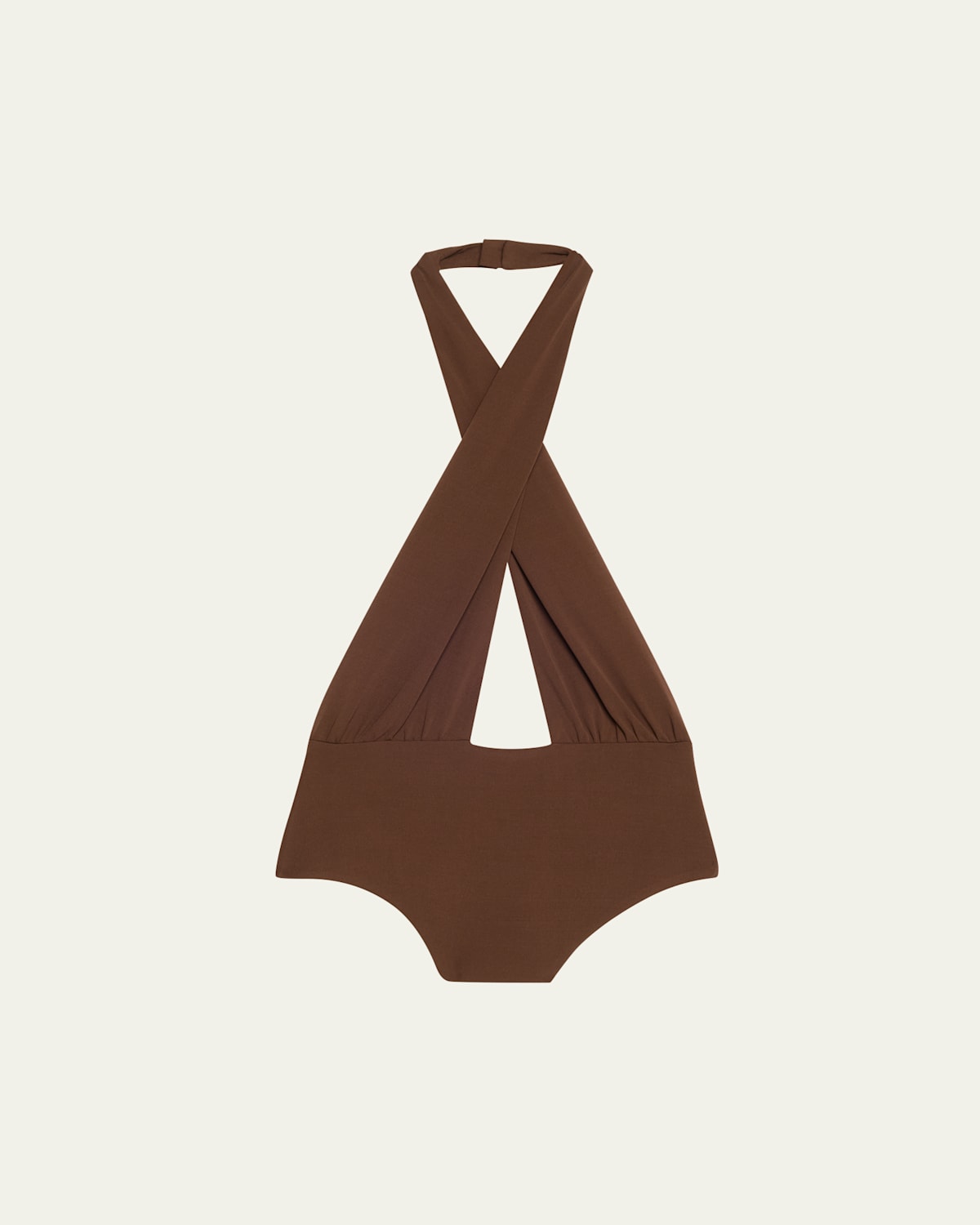 Michael Kors Cross Halter Bodysuit In Java
