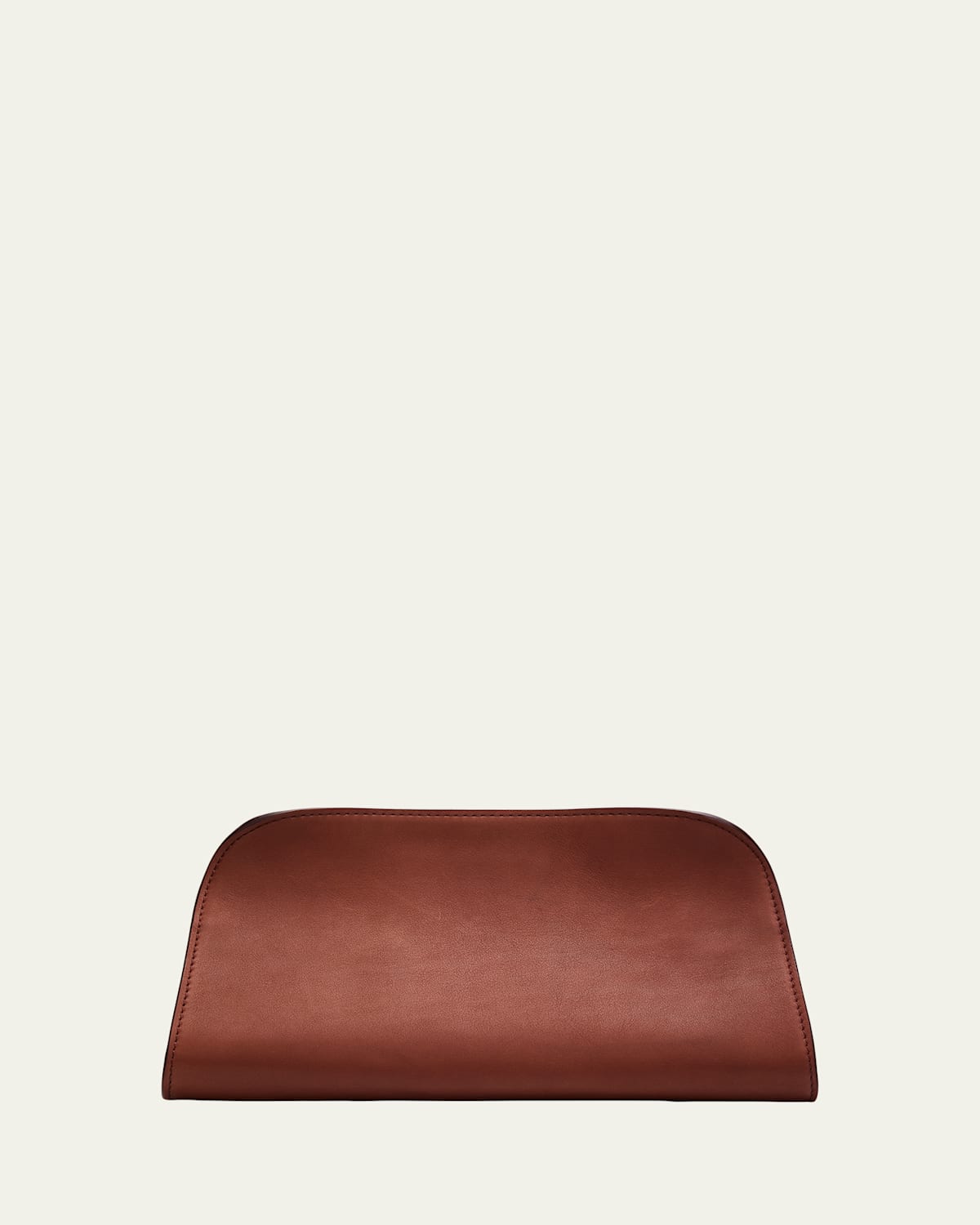 The Row Peggy Clutch Shoulder Bag In Saddle Leather In Burgundy