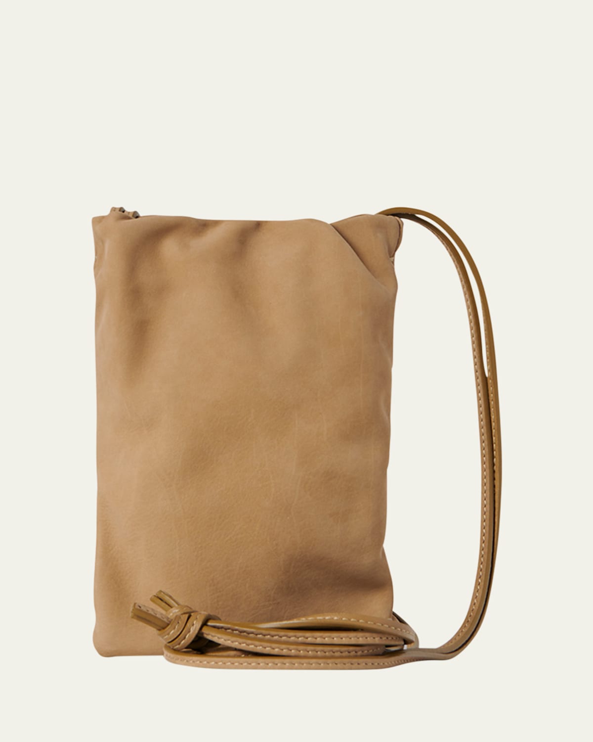 The Row Bourse Phone Case In Nubuck Leather In Dsrs Desert Ans