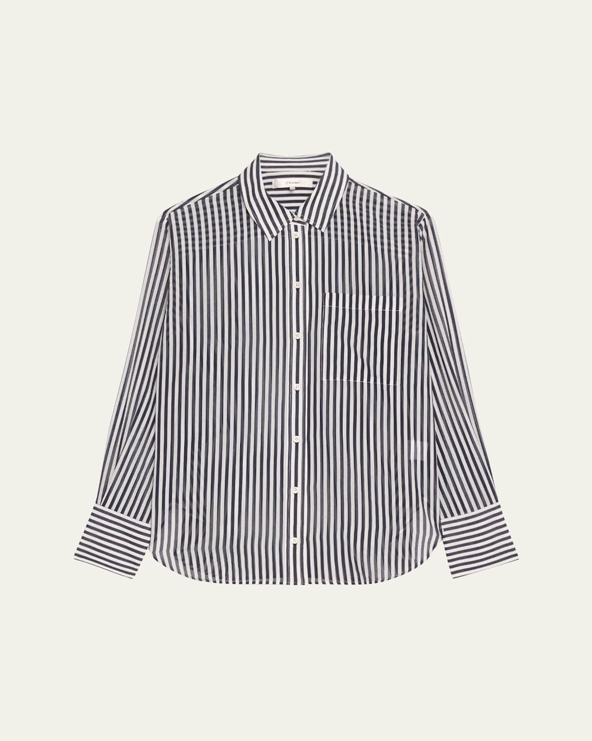 Frame The Oversized Pocket Shirt In Navy Multi