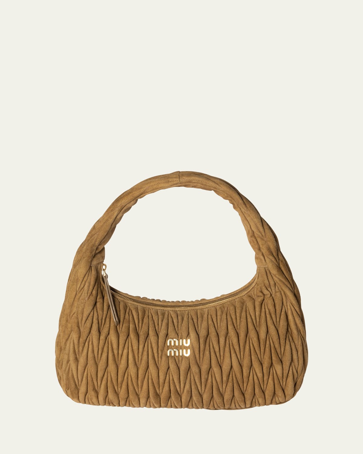Miu Miu Wander Extra-large Matelassé Suede Bag