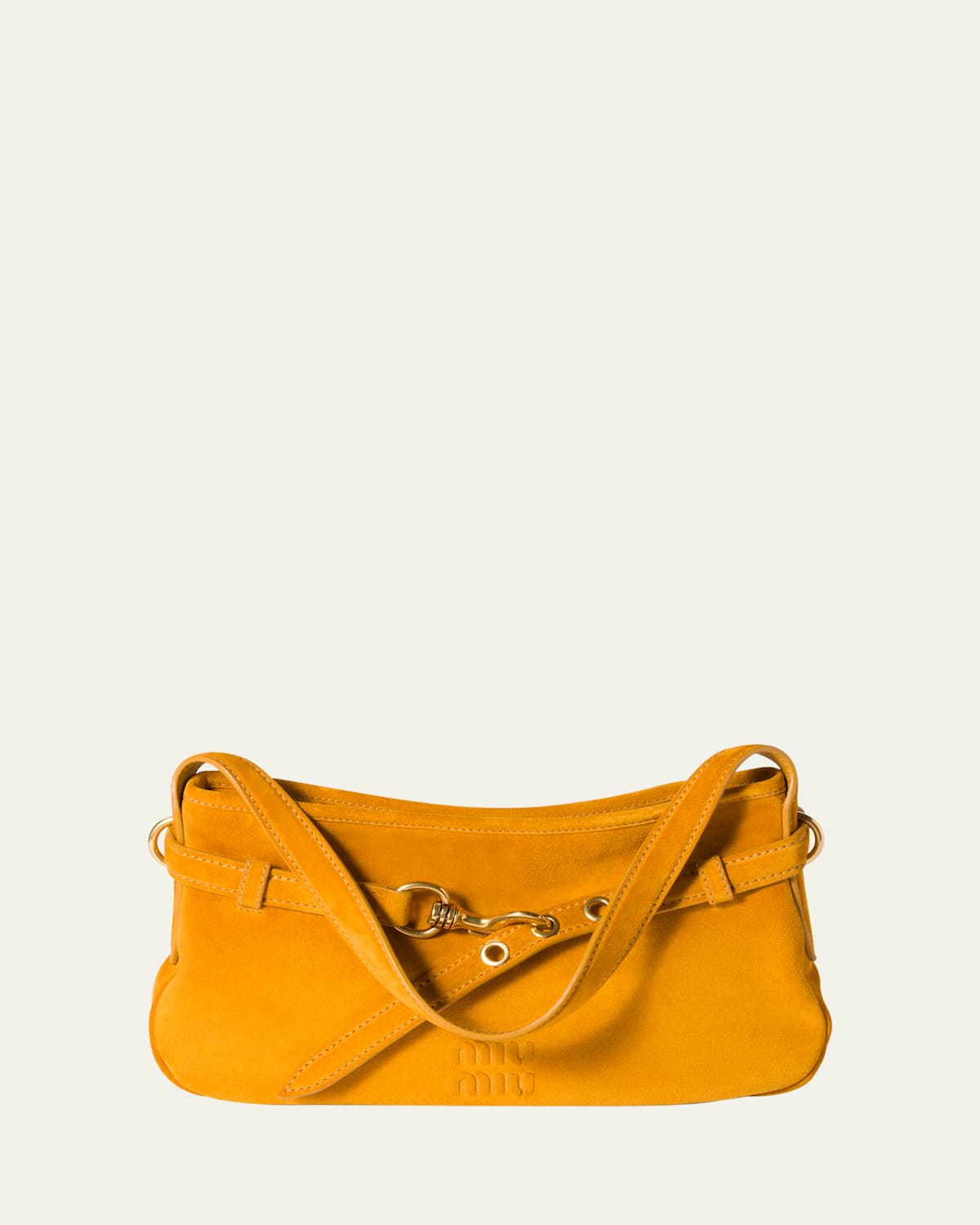 Shop Miu Miu Aventure Suede Shoulder Bag