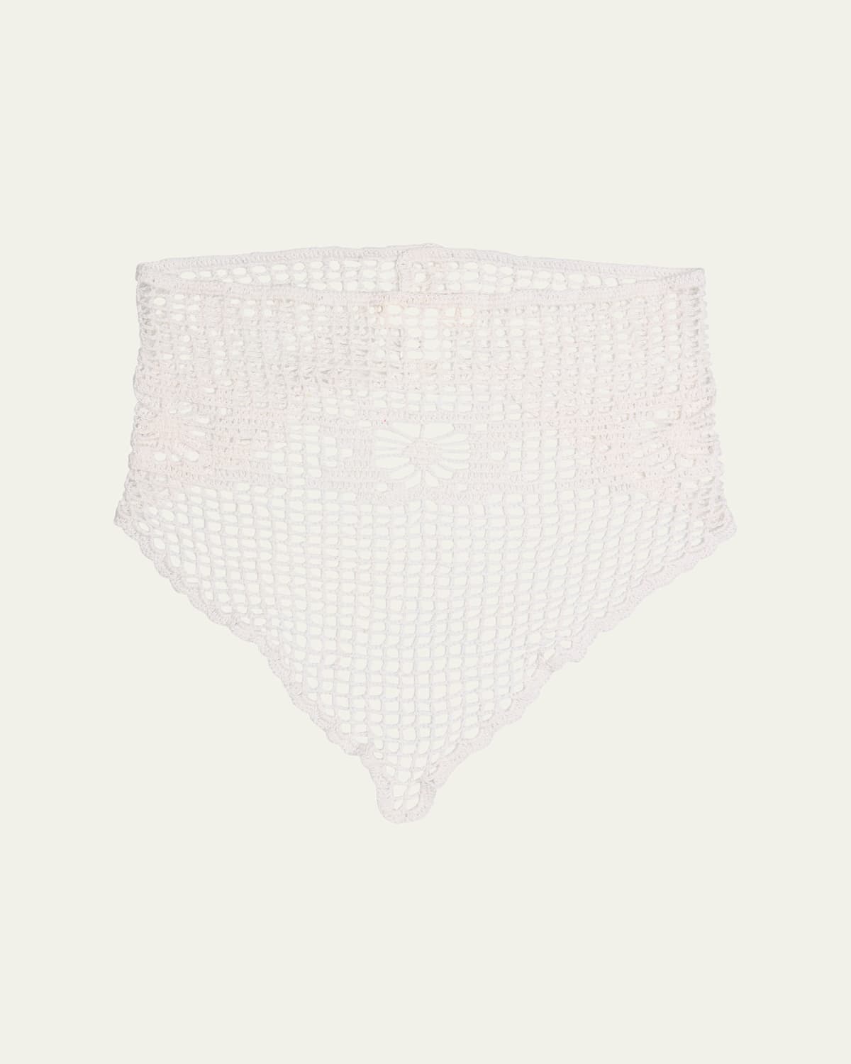 Diotima Doilie Crochet-knit Bandana In White