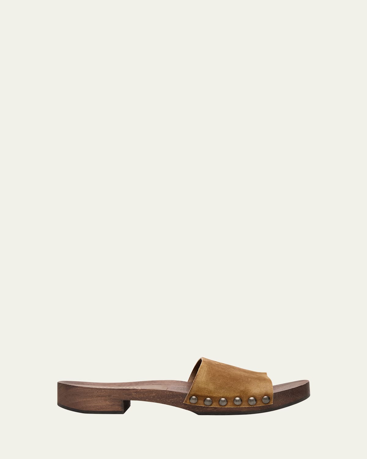 Suede Logo Slide Clogs