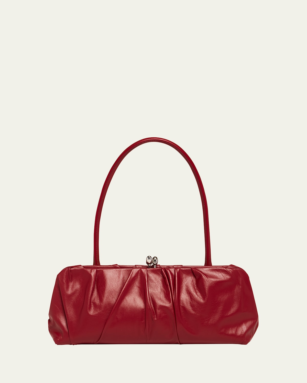 Jil Sander Goji Small Pleated Calfskin Shoulder Bag