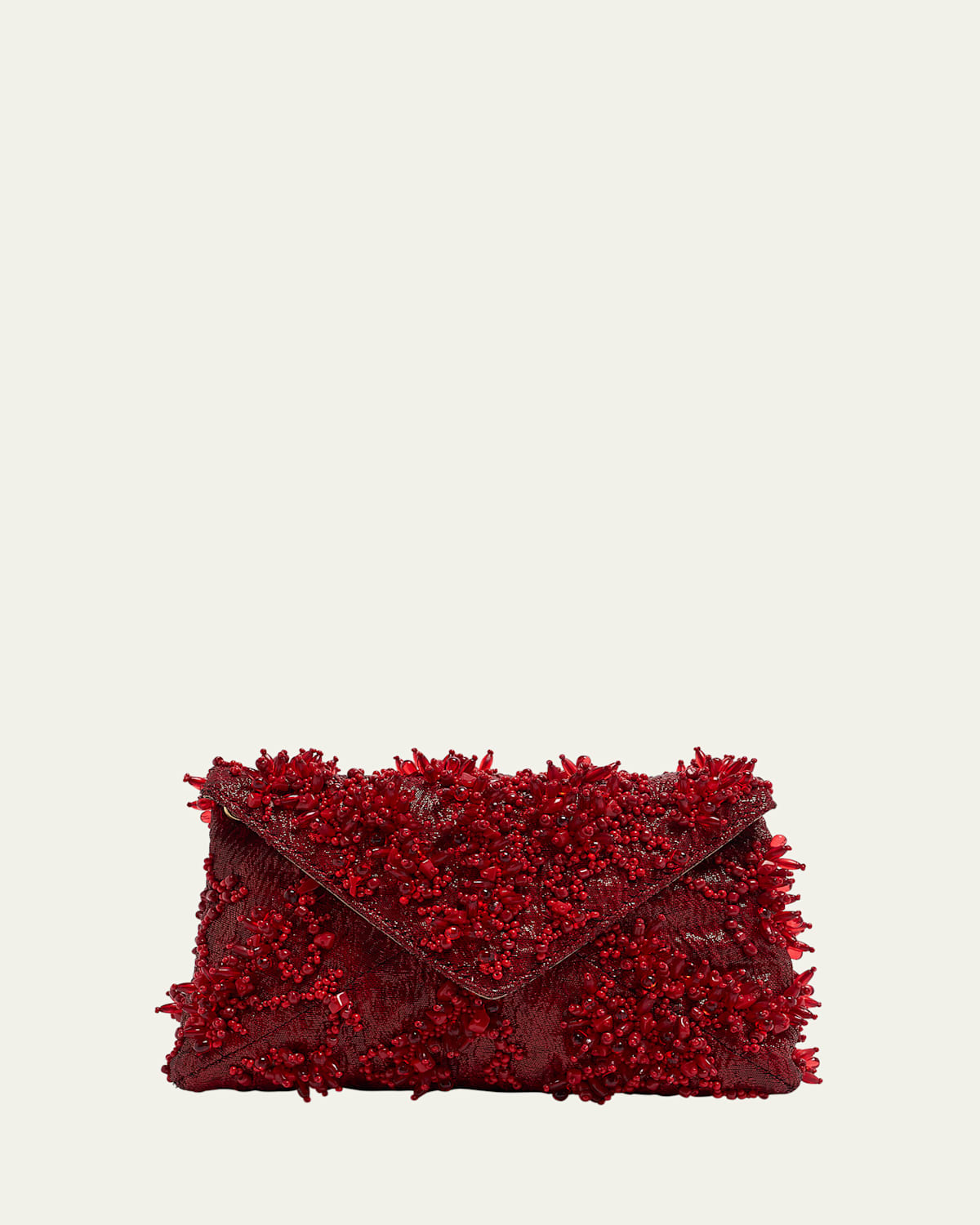 Dries Van Noten Beaded Envelope Flap Clutch Bag
