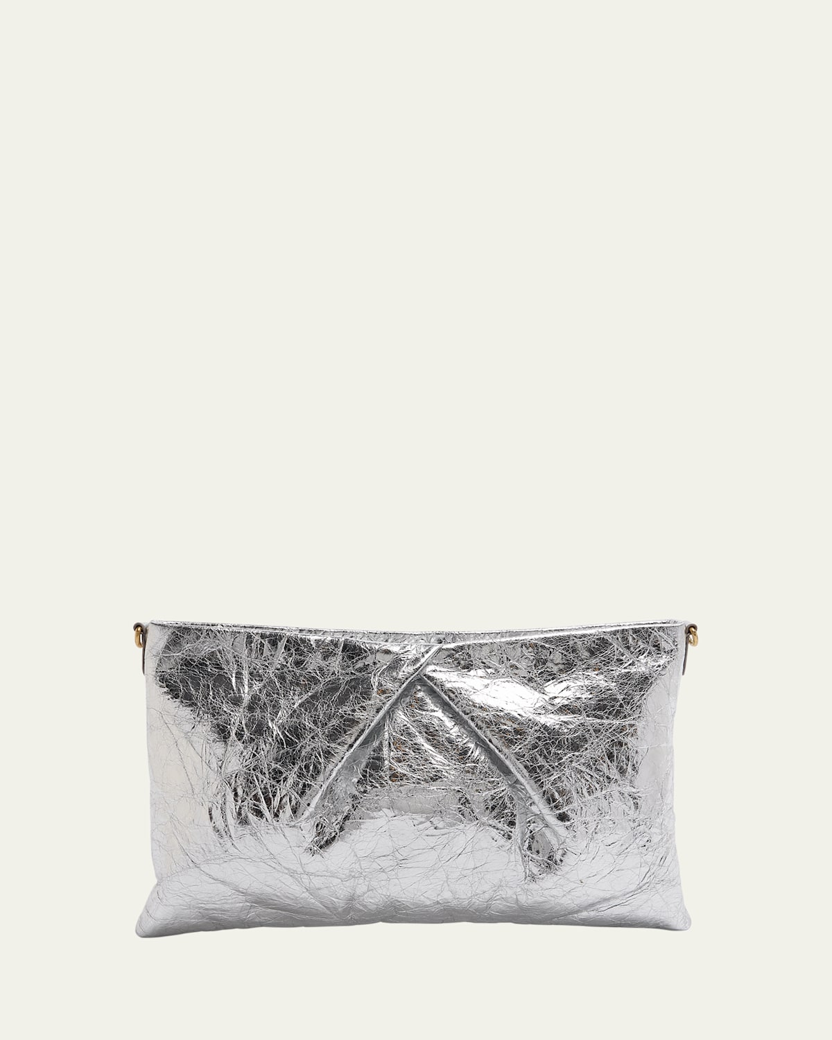 Dries Van Noten Metallic Leather Pouch Crossbody Bag