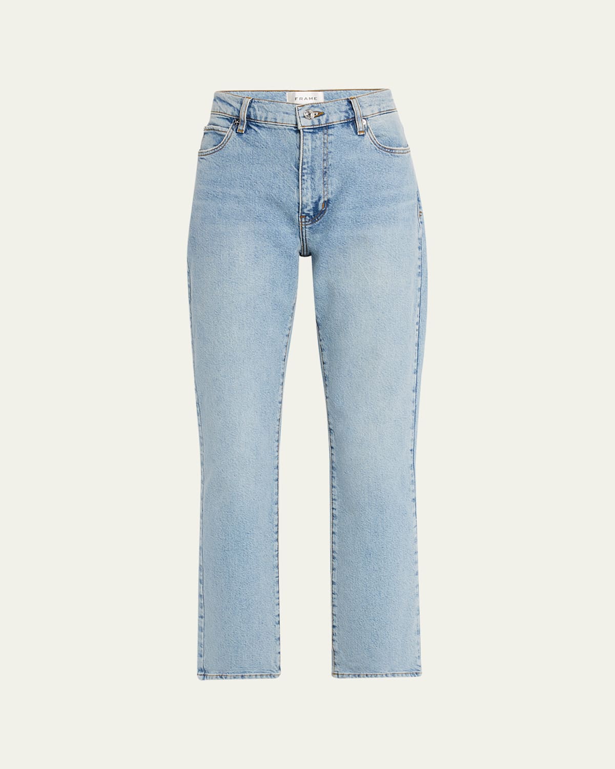 Frame Le Slouch Mid-rise Straight Jeans In Blue