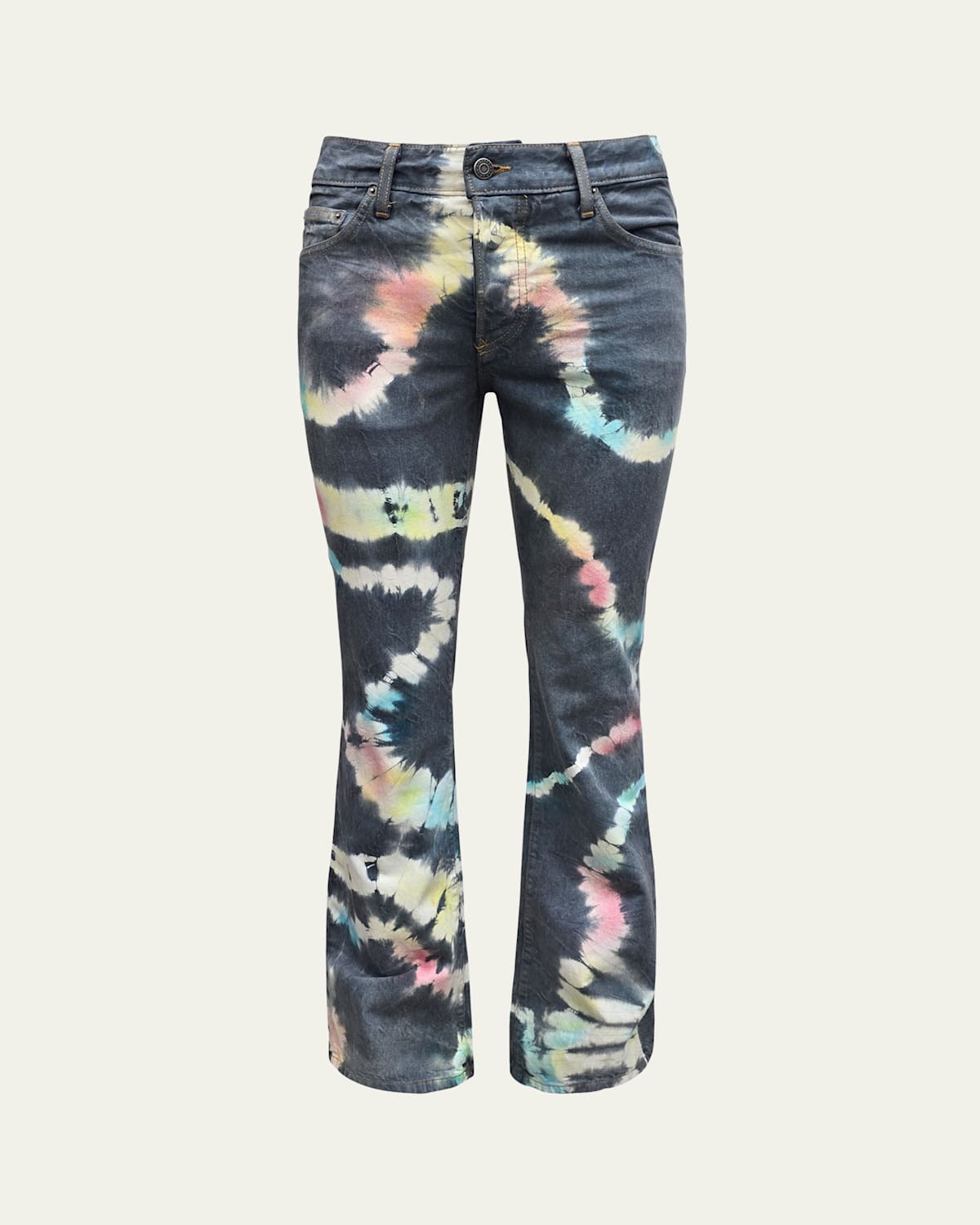 Cout De La Liberte Men's Jimmy Tie-Dye Flare Jeans