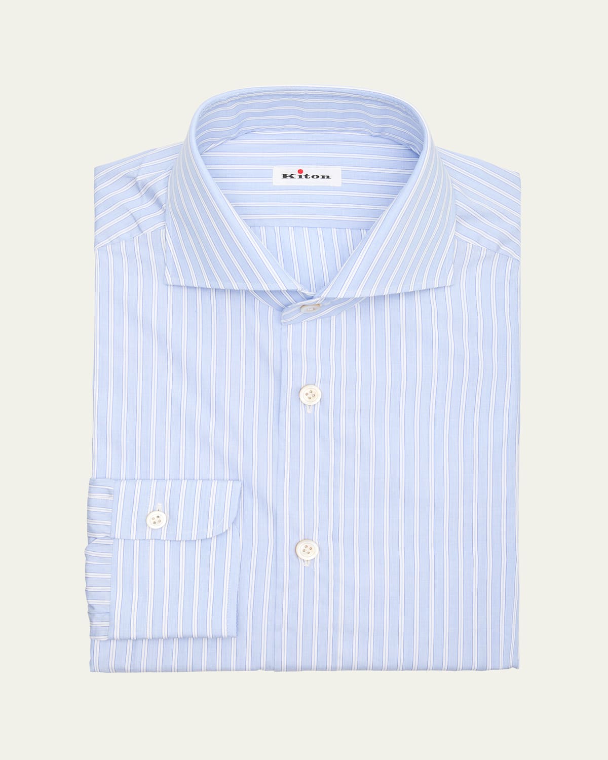 KITON MEN'S COTTON MULTI-STRIPE SPORT SHIRT 
