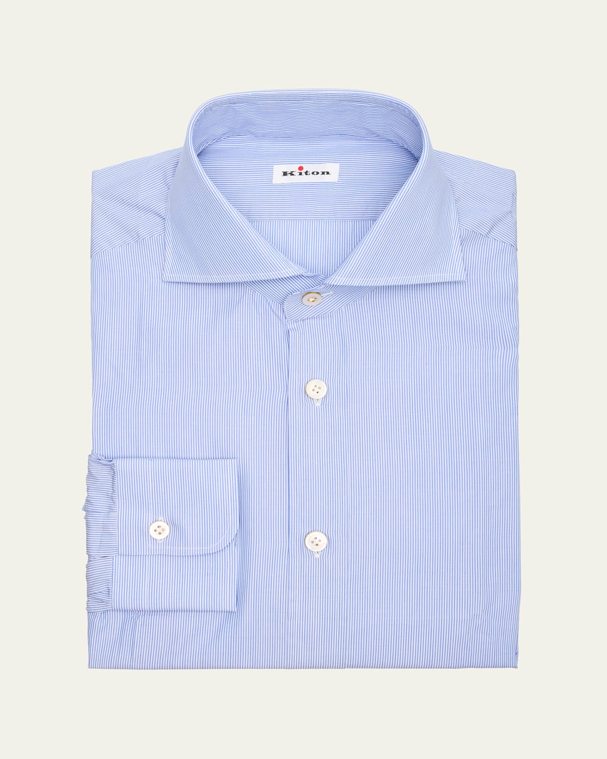 KITON MEN'S COTTON MICRO-STRIPE SPORT SHIRT 