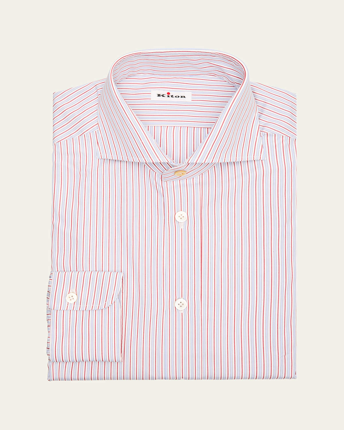 KITON MEN'S COTTON MULTI-STRIPE SPORT SHIRT 