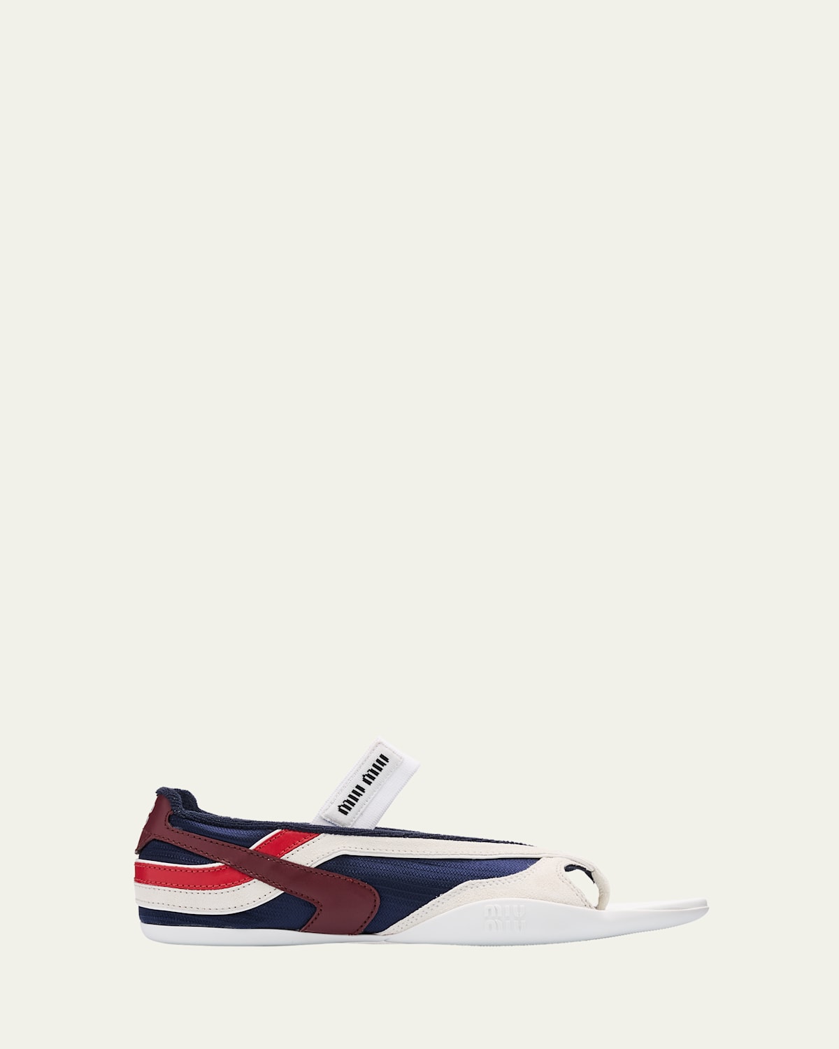 Miu Miu Colorblock Tech Thong Sneakers In Baltico Amaranto