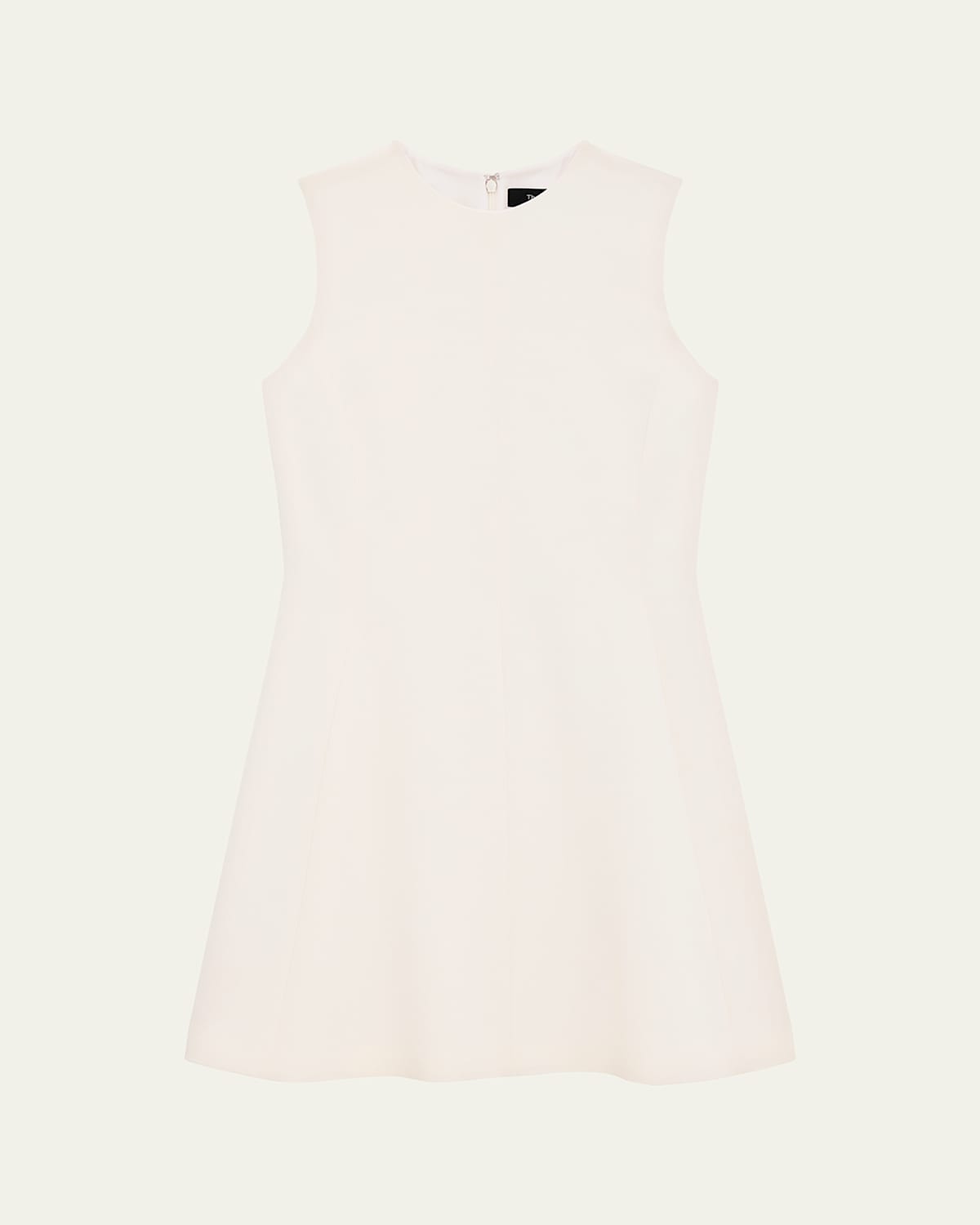 Theory Crepe A-line Mini Dress In Rice