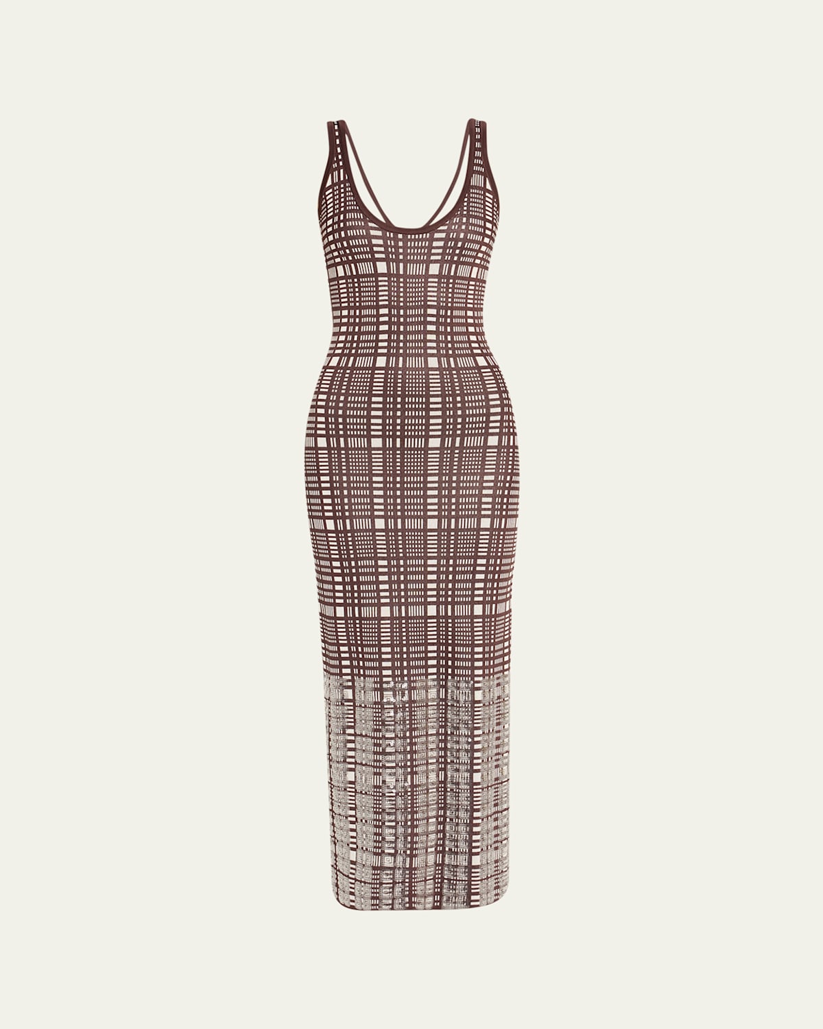Zankov Jaqueline Sequined Check Sleeveless Maxi Dress