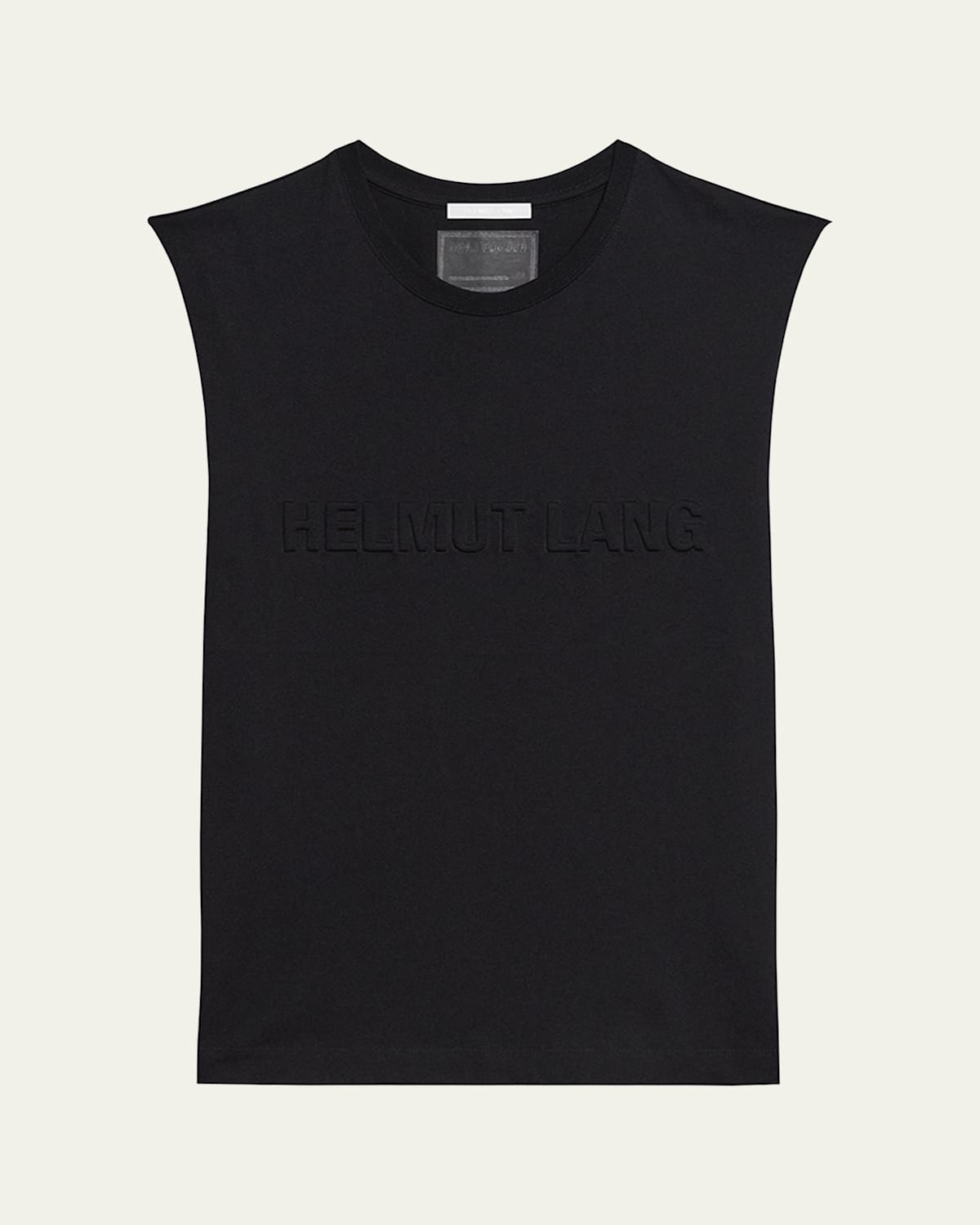 Helmut Lang Men's Embossed Cotton Tank Top In Black