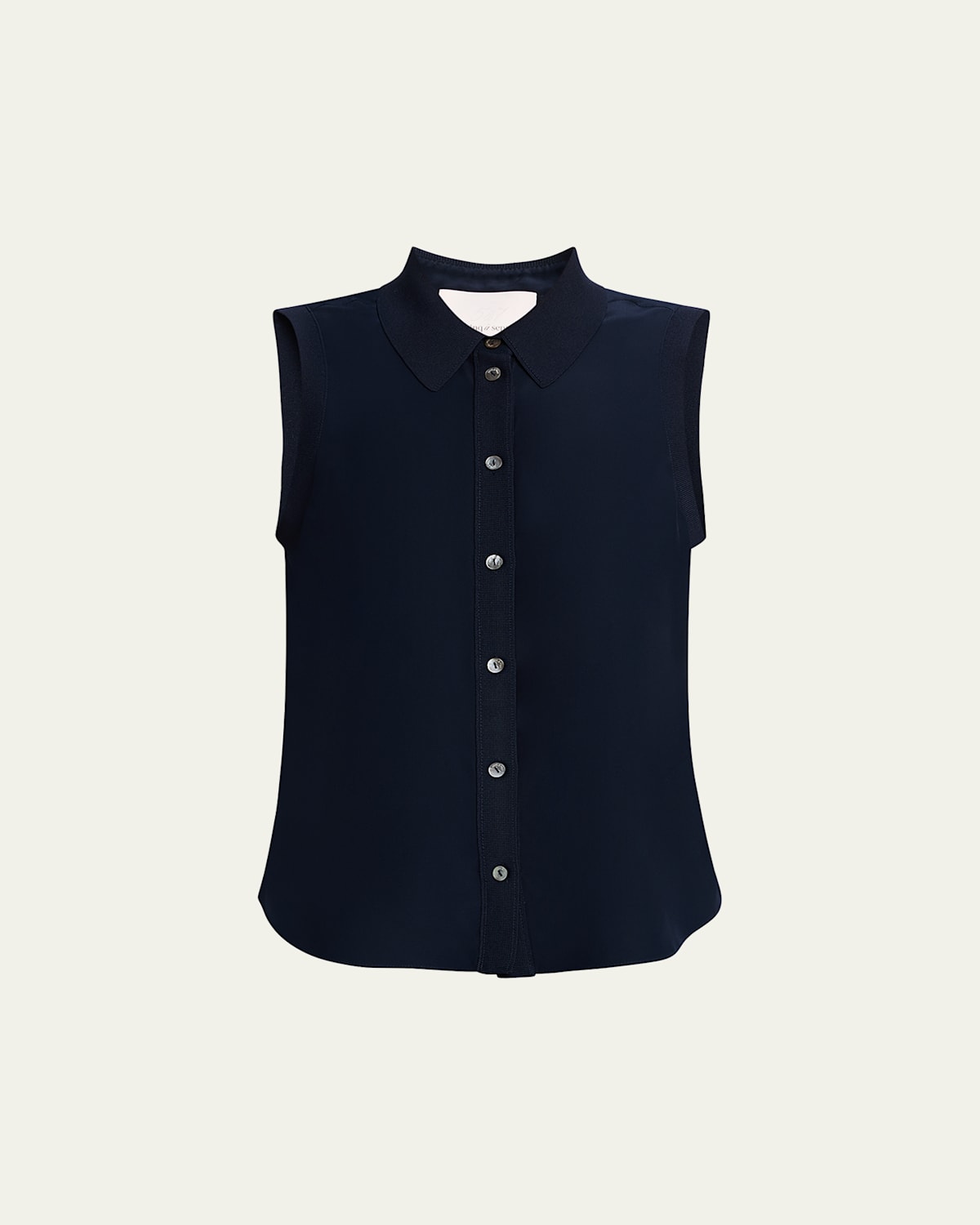 Giselle Sleeveless Button-Down Silk Blouse