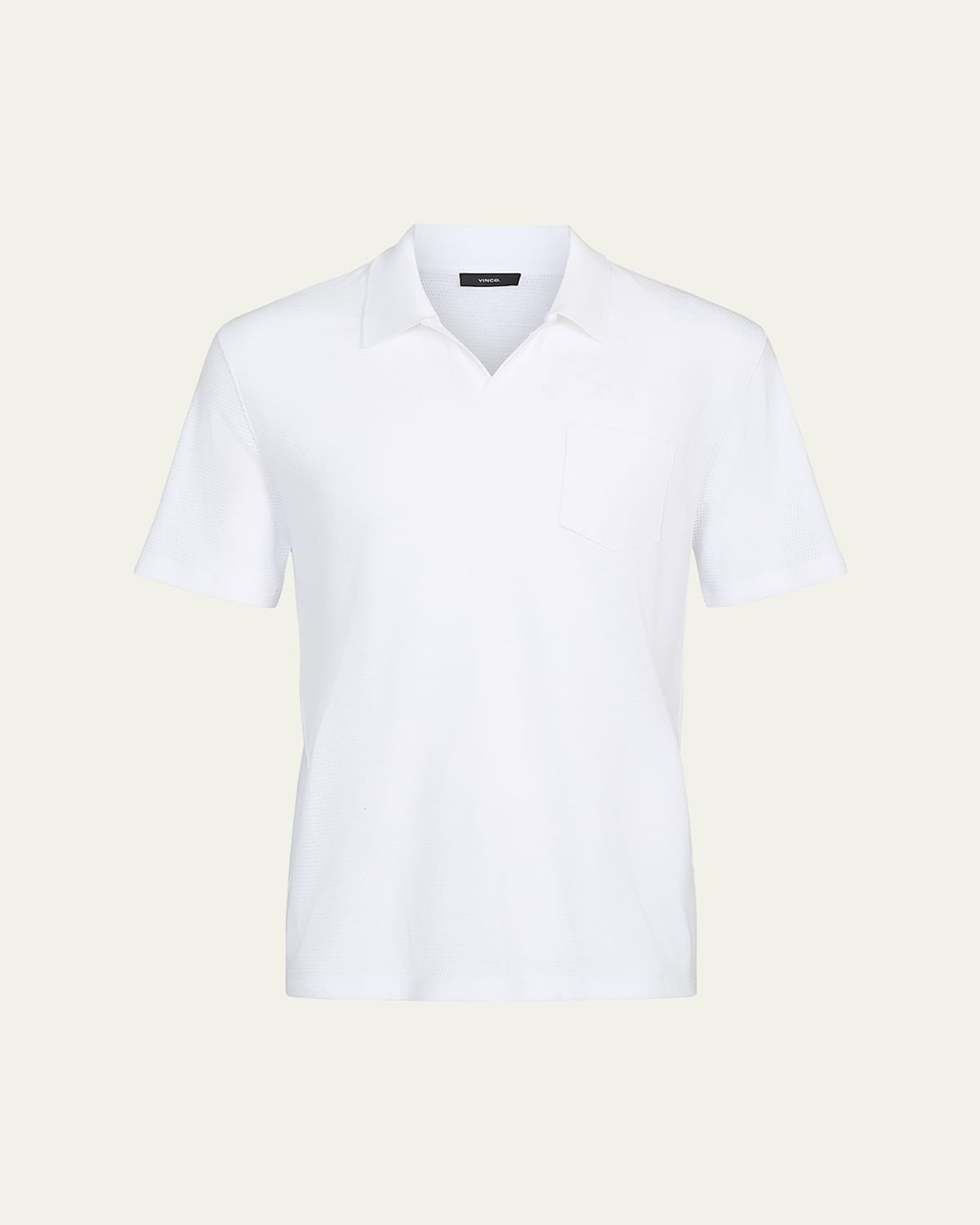 Men's Textured Johnny Collar Polo Shirt