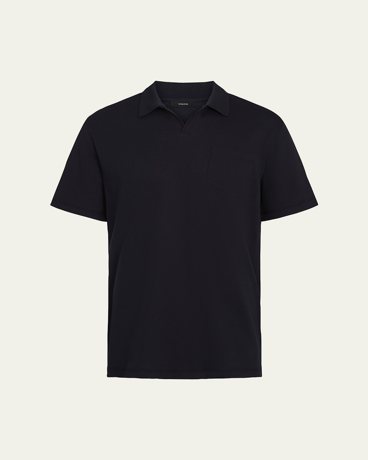 Men's Textured Johnny Collar Polo Shirt