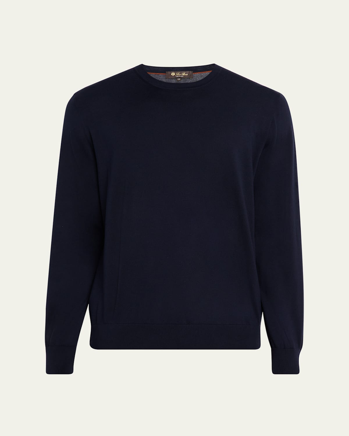 Shop Loro Piana Men's Cotton Crewneck Sweater In W000 Blue Navy