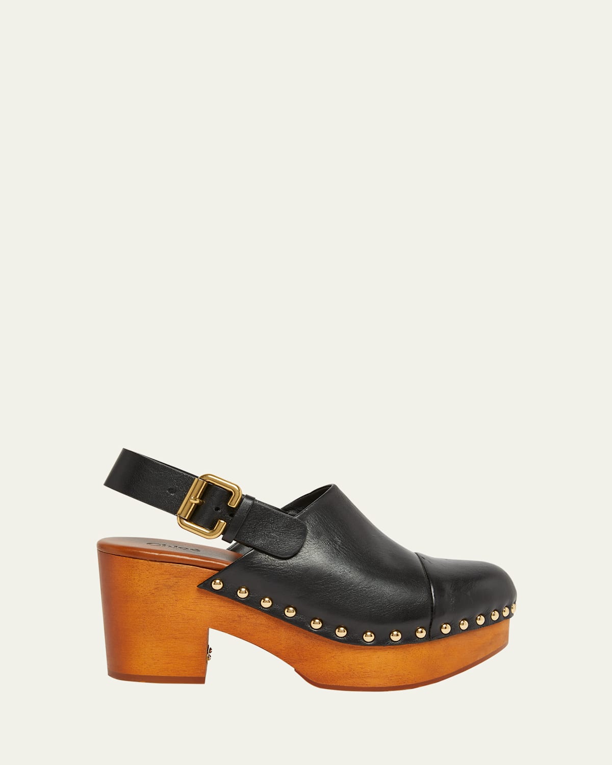 Shop Chloé Jeannette Leather Slingback Platform Clogs In Black