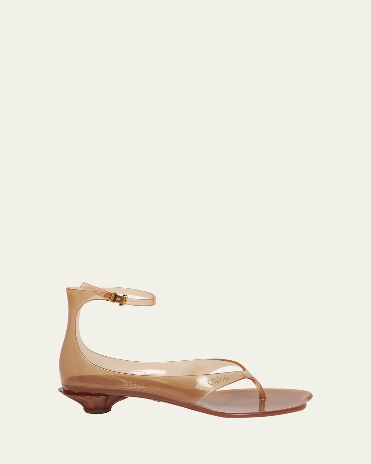 Shop Chloé Jelly Thong Ankle-strap Sandals In Sunny Brown