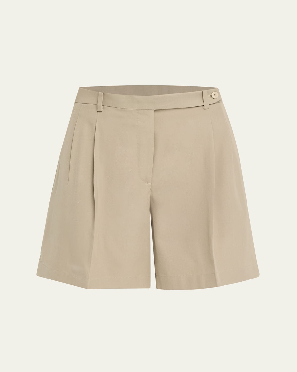 Shop Brioni Pintuck Gabardine Silk Shorts In Zinc