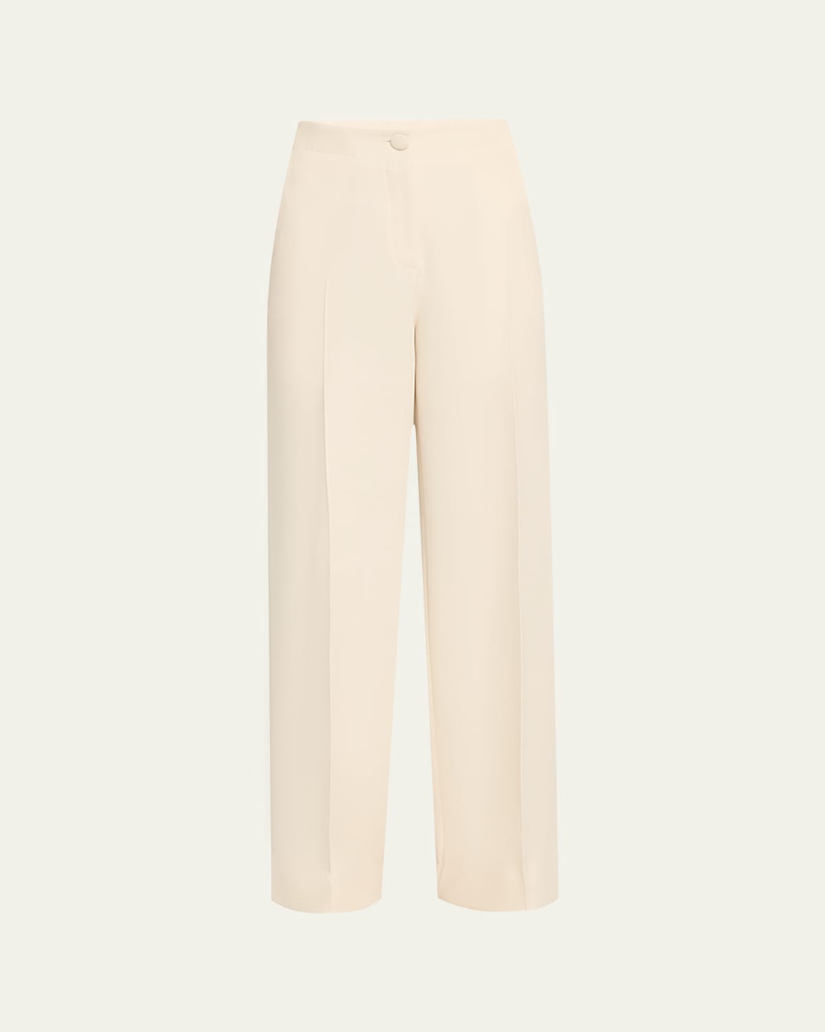 Brioni Camilla Wide Leg Silk Wool Trousers In White