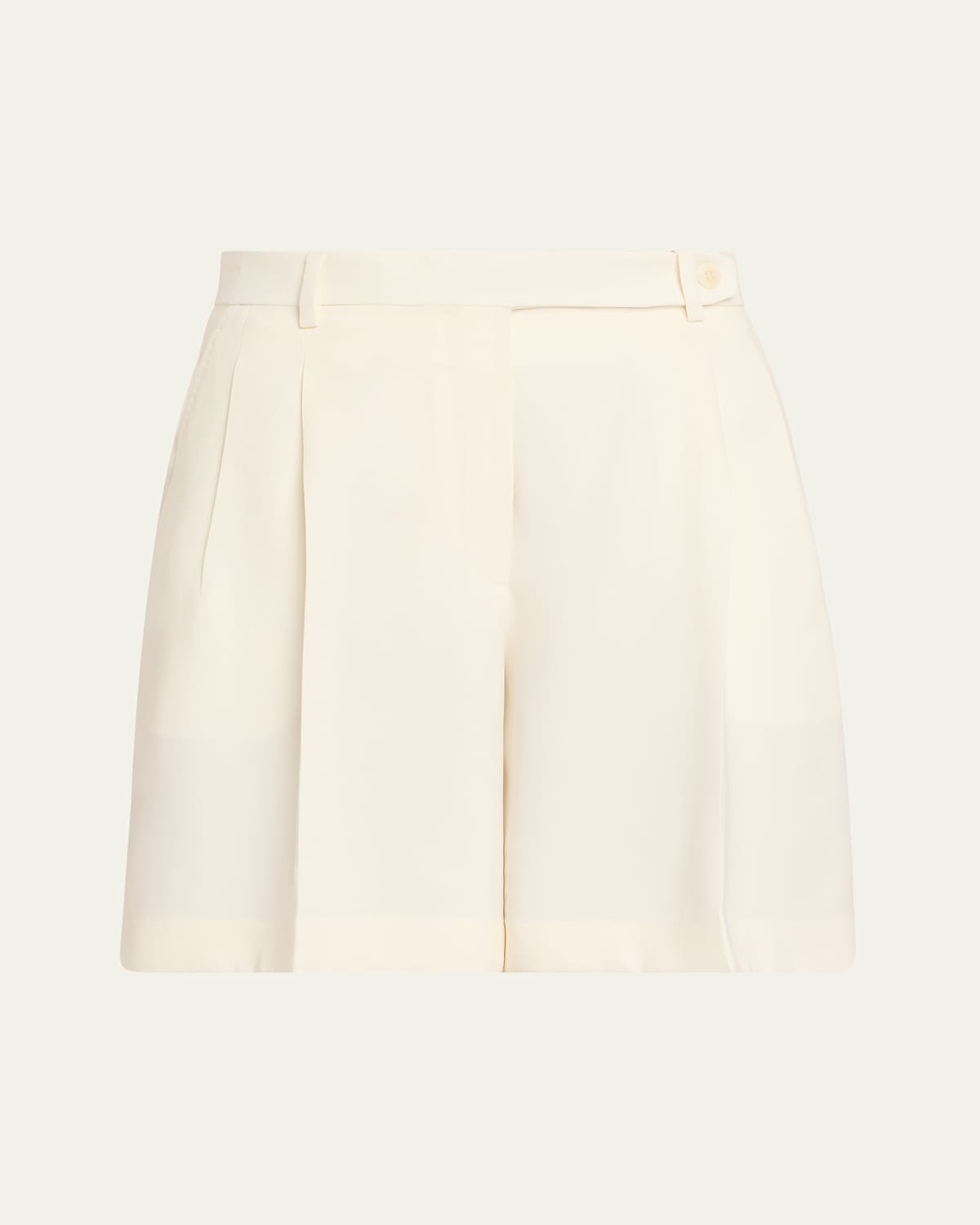 Shop Brioni Con Light Cady Silk Shorts In Milk