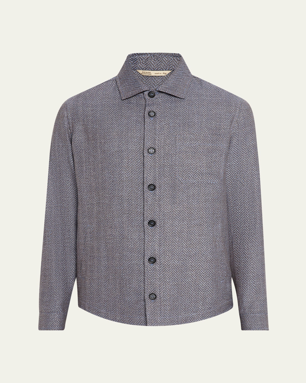 BALDASSARI MEN'S CHEVRON WOOL-BLEND OVERSHIRT 