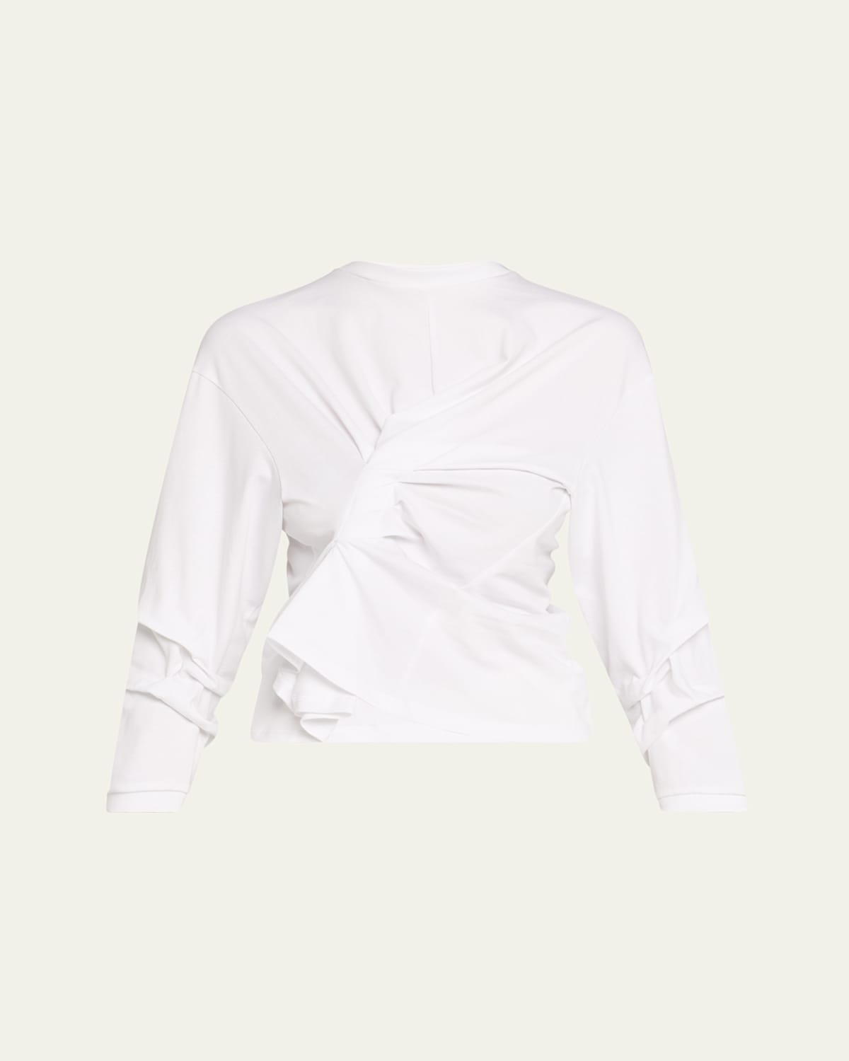 Long-Sleeve Knotted Jersey Top