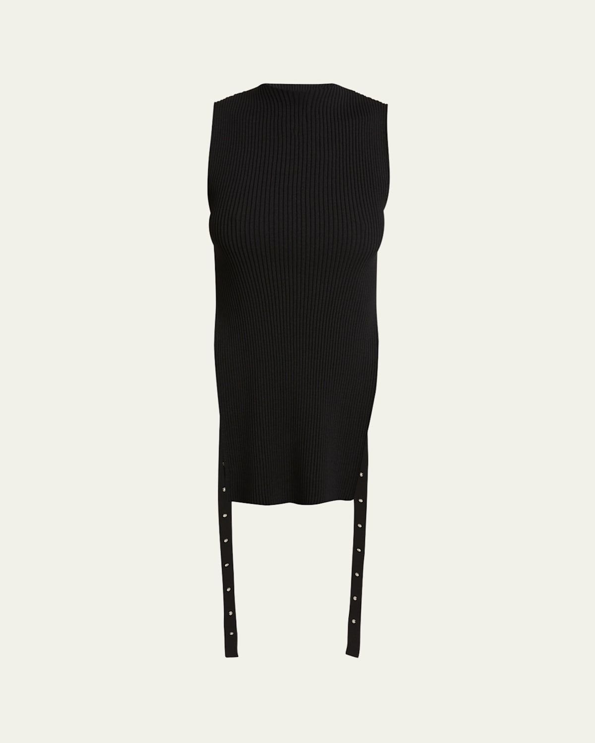 Shop Proenza Schouler Rita Ribbed Hanging Tie Top In Black