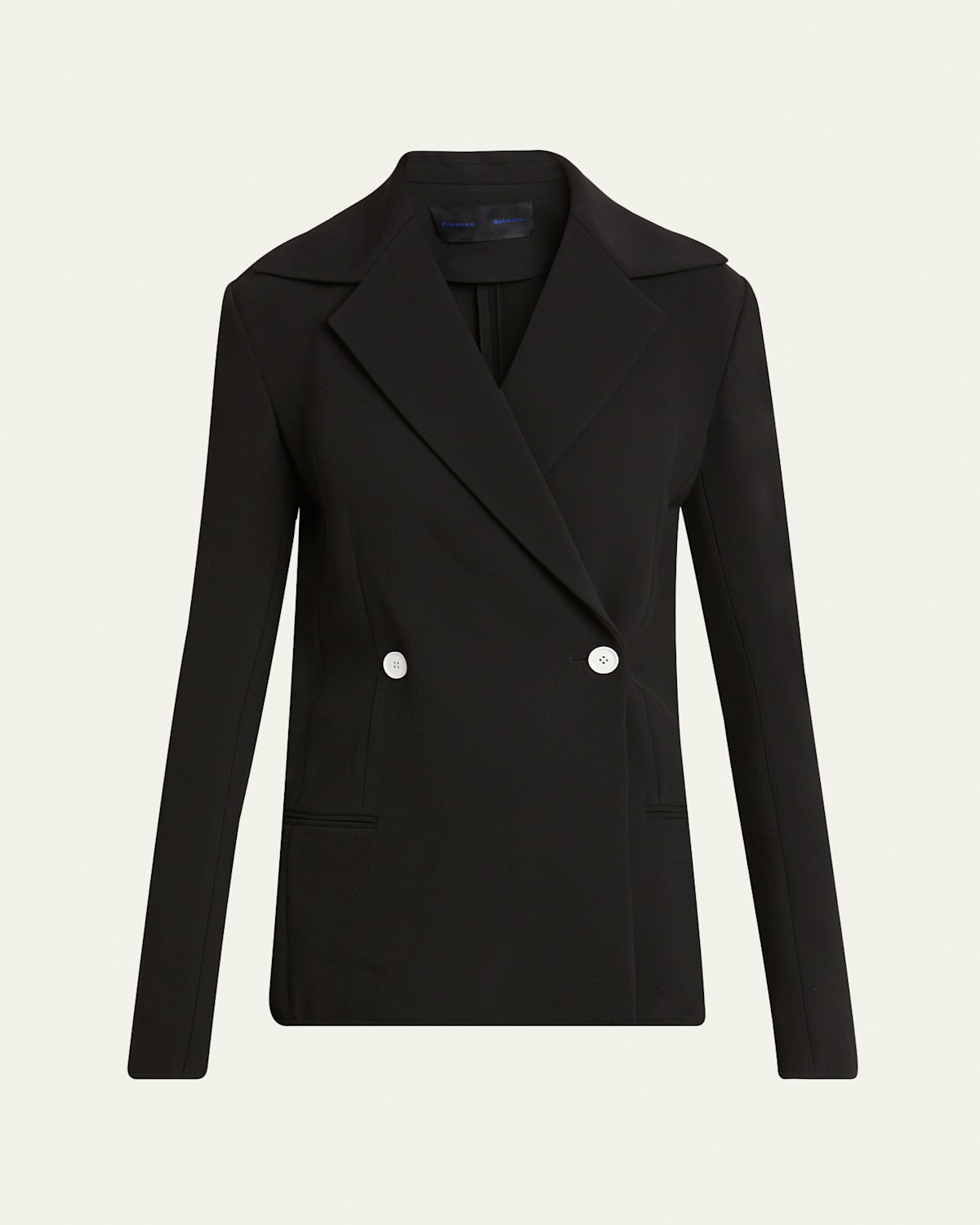 Proenza Schouler Marine Double Breasted Bi-stretch Suiting Jacket In Black