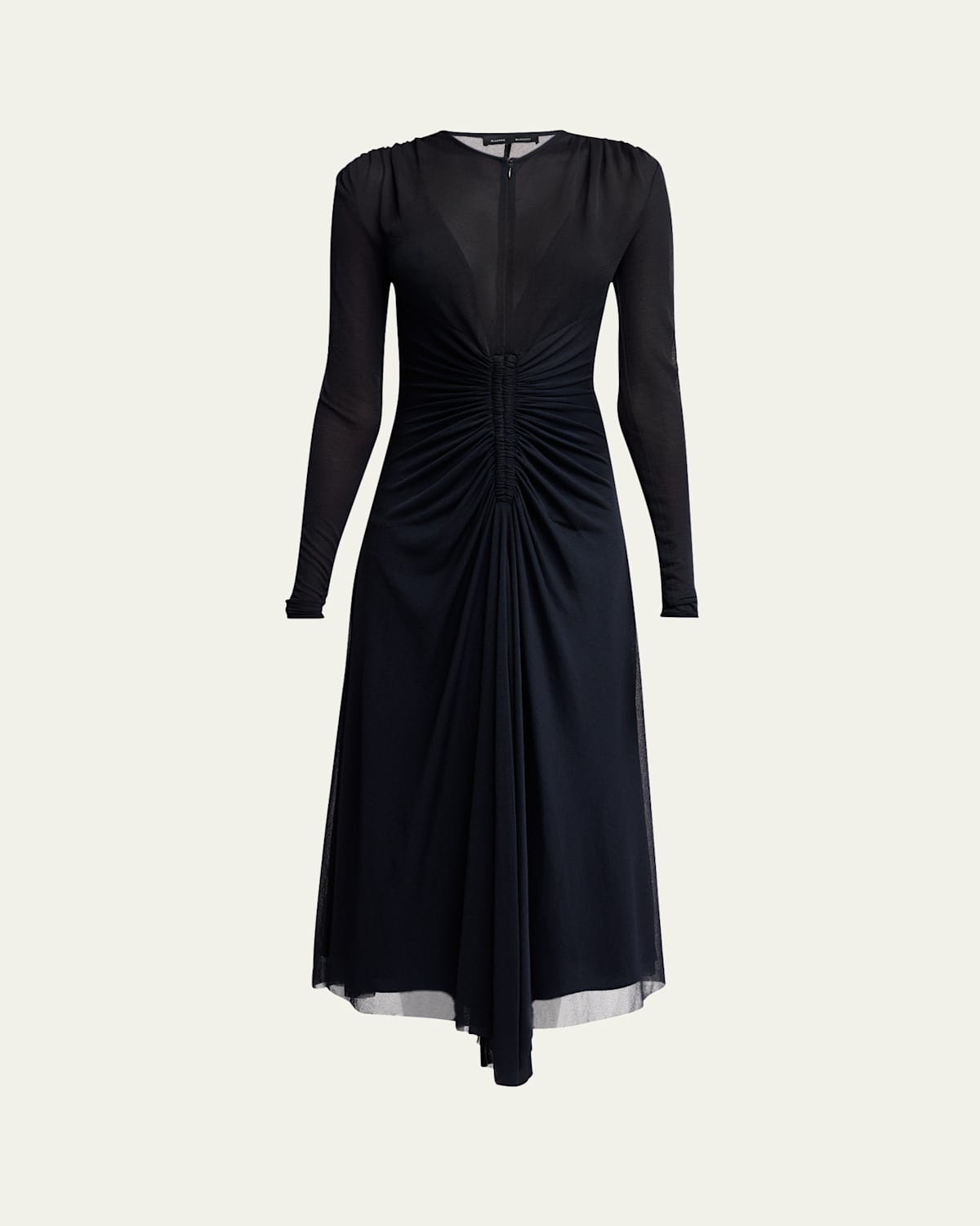 Shop Proenza Schouler Kerstin Ruched Crepe Jersey Midi Dress In Midnight