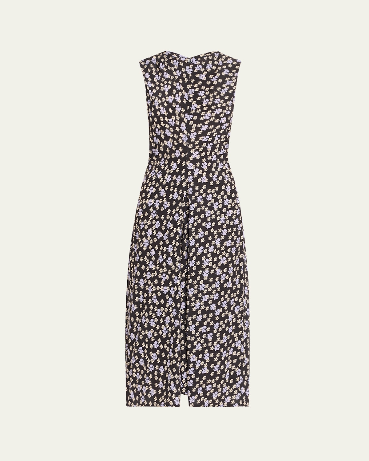 PROENZA SCHOULER ELLA FLORAL RUCHED SATIN MIDI DRESS 