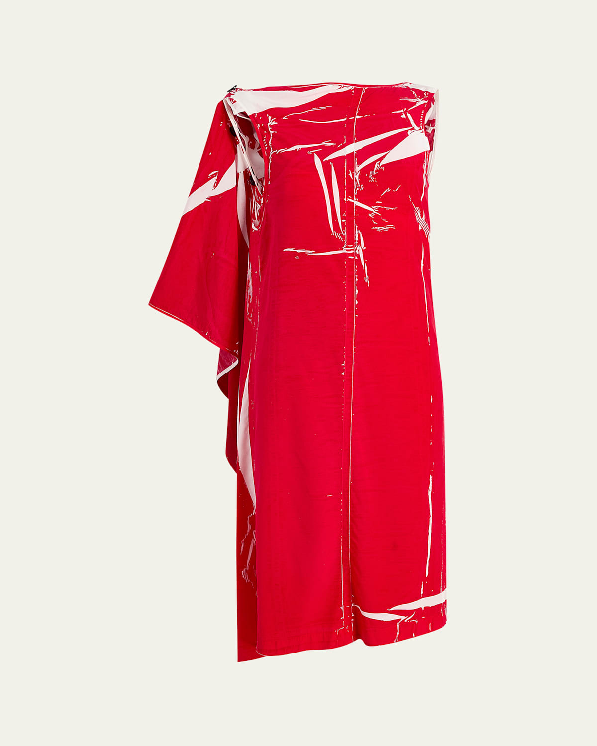 PROENZA SCHOULER ONDINE ABSTRACT DRAPED PANEL MIDI DRESS 