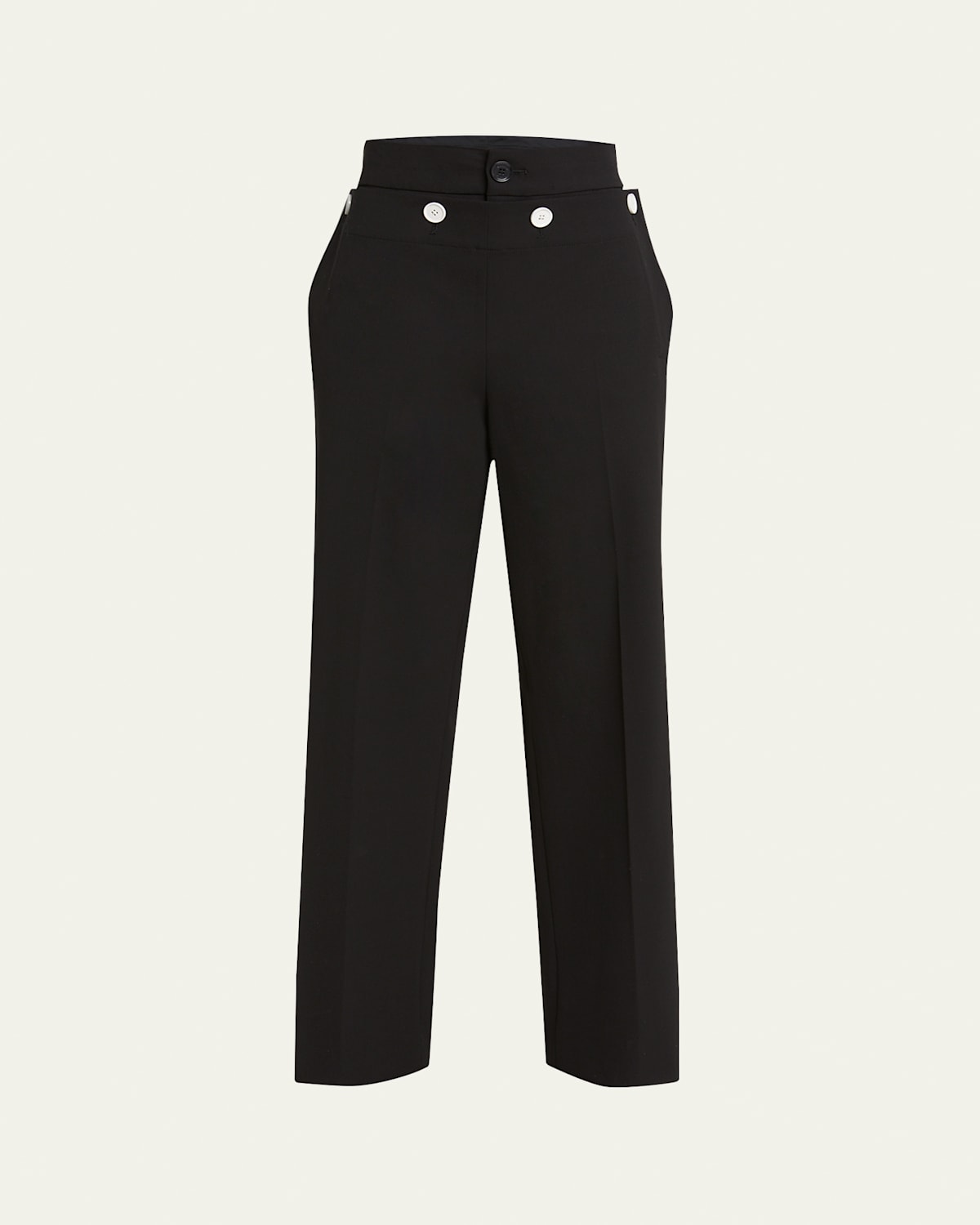 Proenza Schouler Oliver Sailor Wool Gabardine Pants In Black