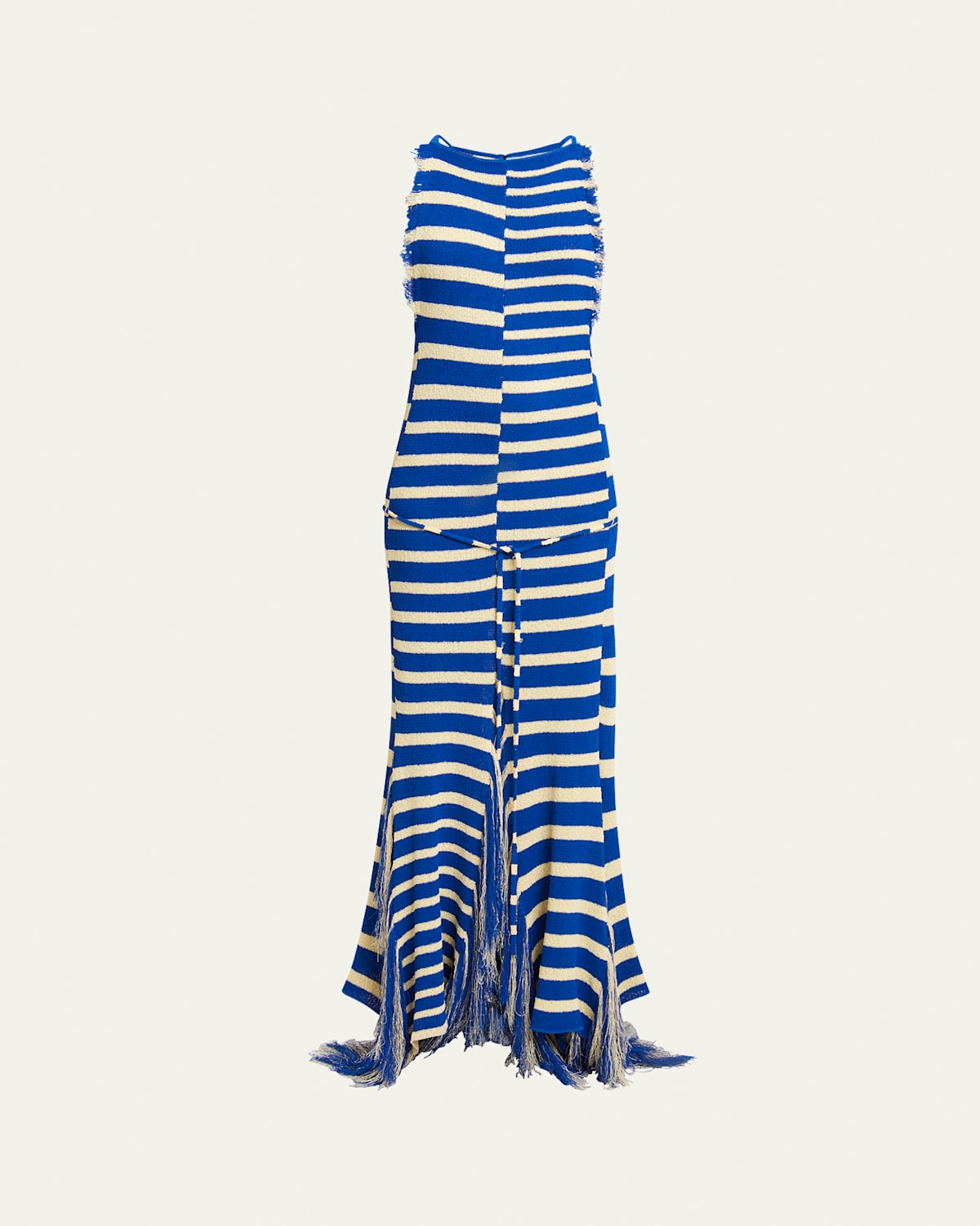 PROENZA SCHOULER YVES STRIPE FRINGED KNIT DRESS 
