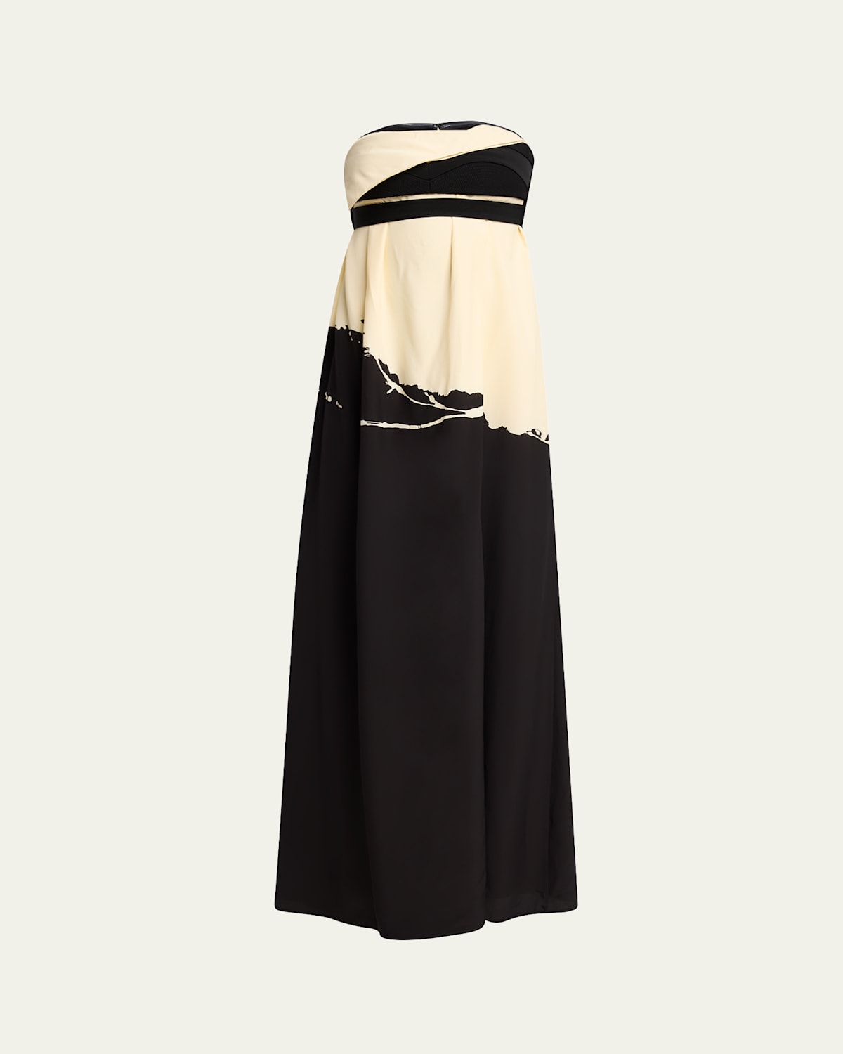 Shop Proenza Schouler Ophelia Printed Strapless Marocaine Dress In Black Multi