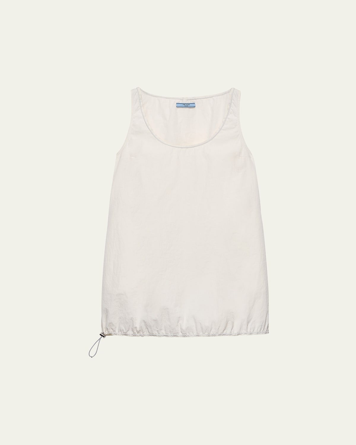 Prada Cinched Drawstring Mini Dress In F0304 Avorio