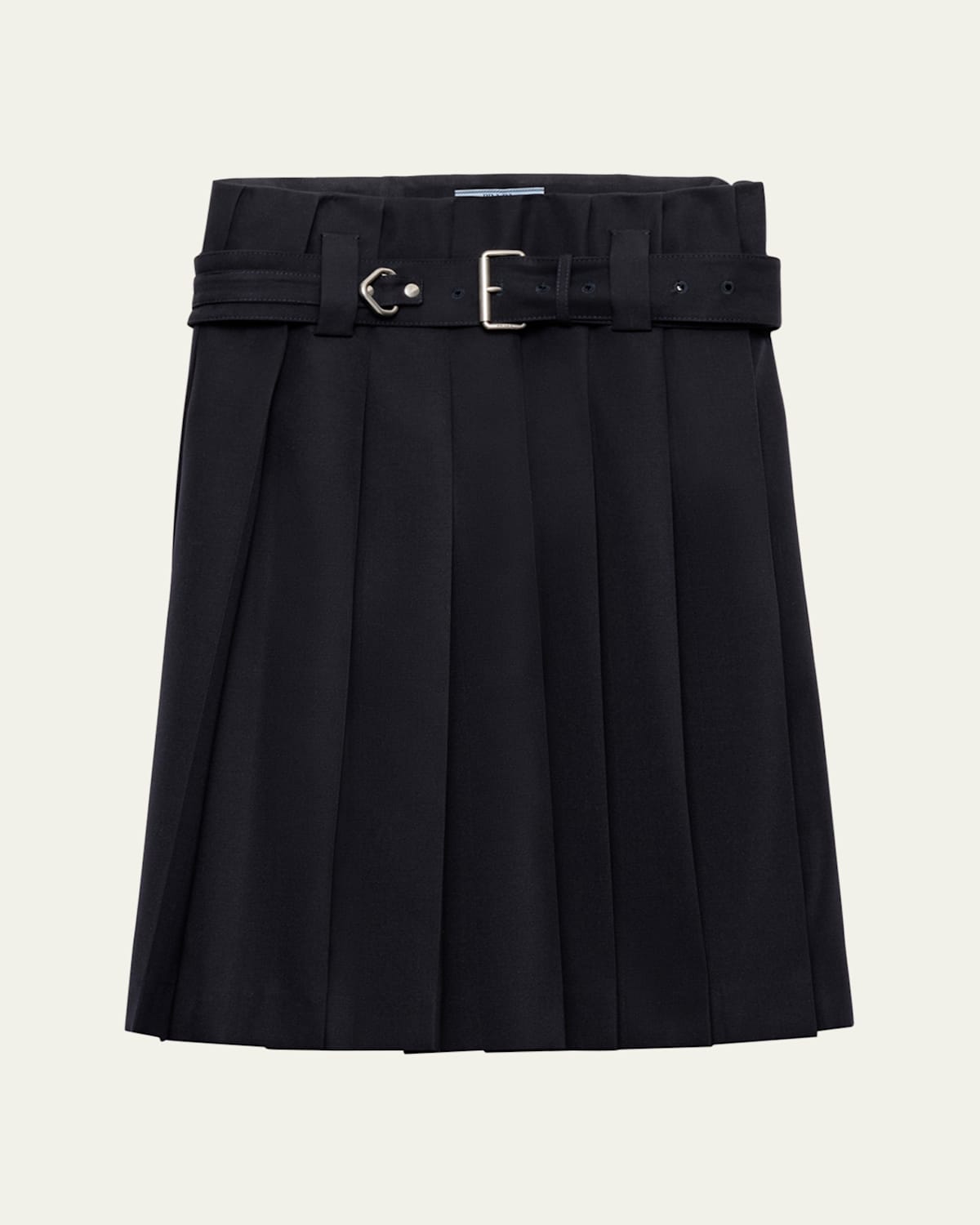 Prada Gabardine Pleated Midi Skirt In F0008 Bleu