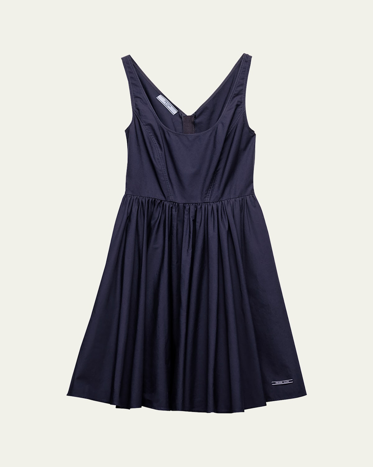 Prada Flared Mini Dress In F0008 Bleu