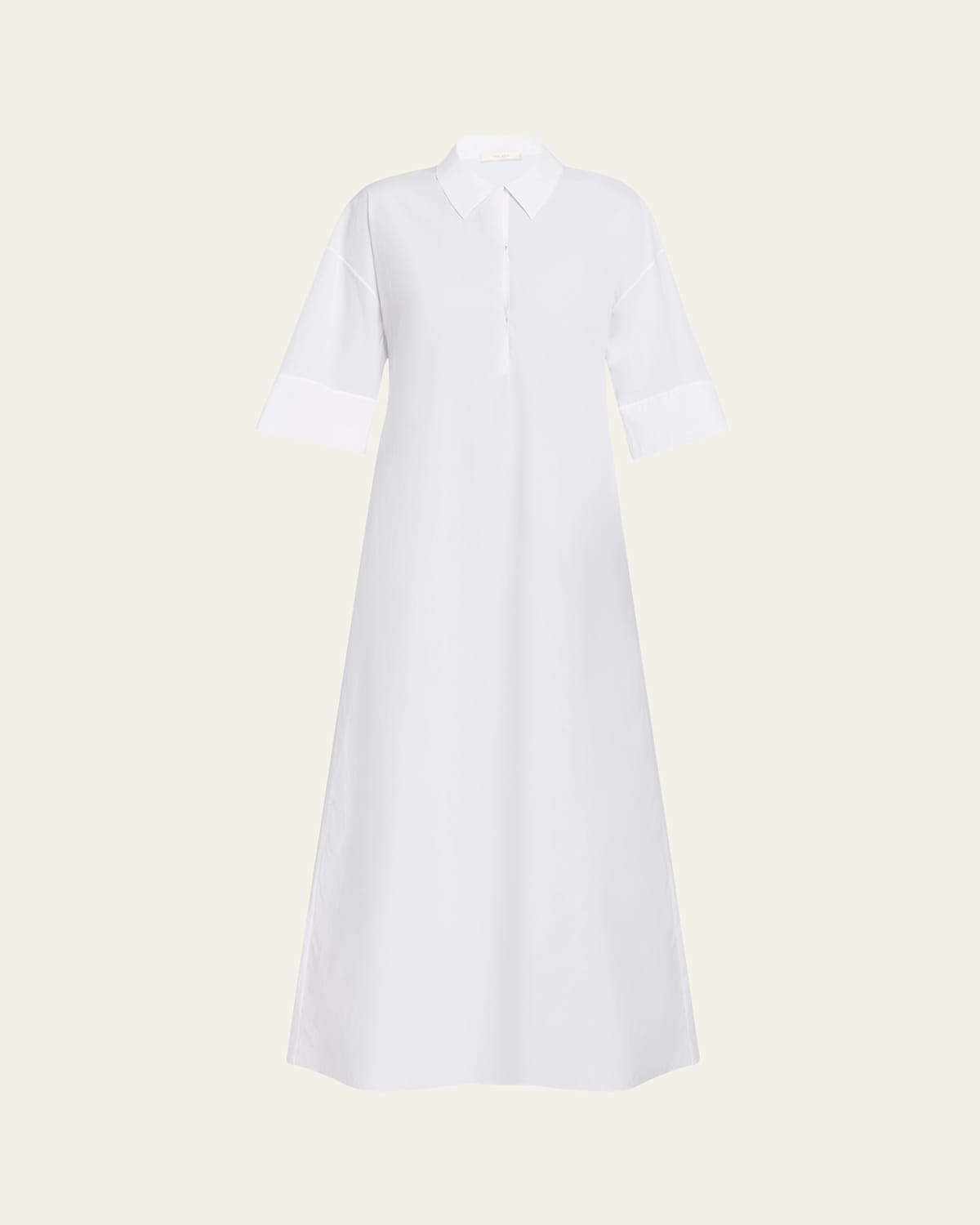 The Row Eveline Three-quarter Sleeve Maxi Dress In White