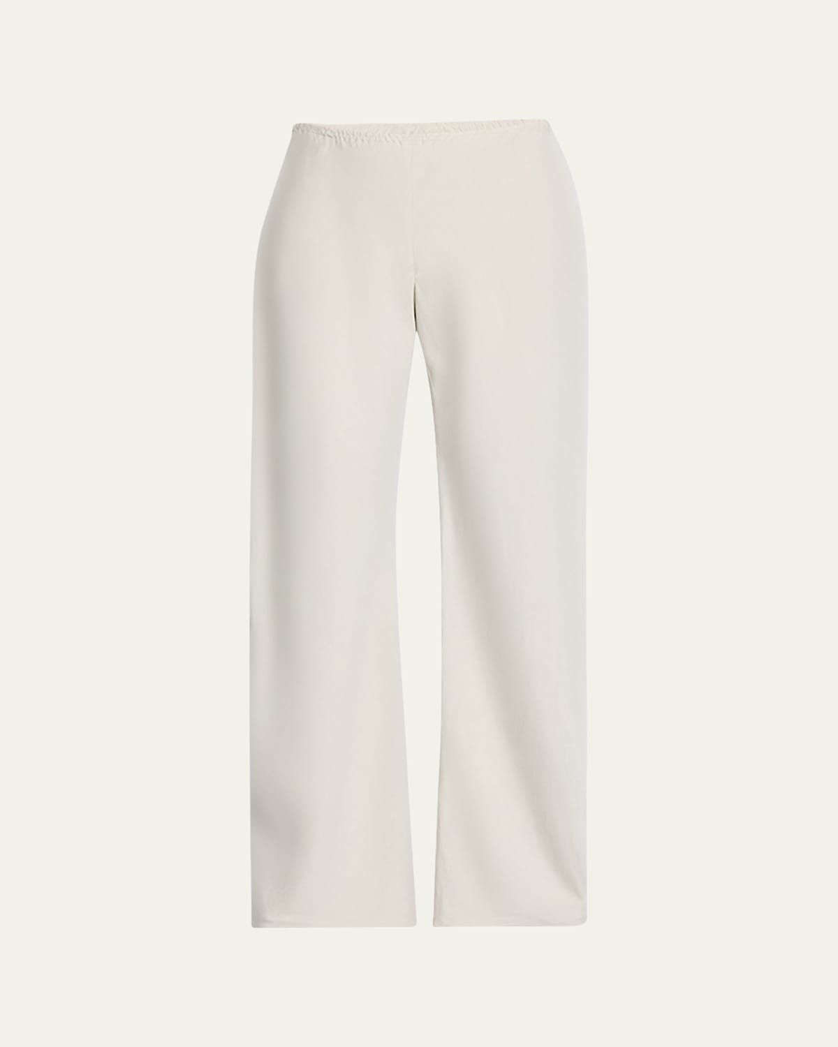 The Row Gala Silk-linen Straight-leg Pants