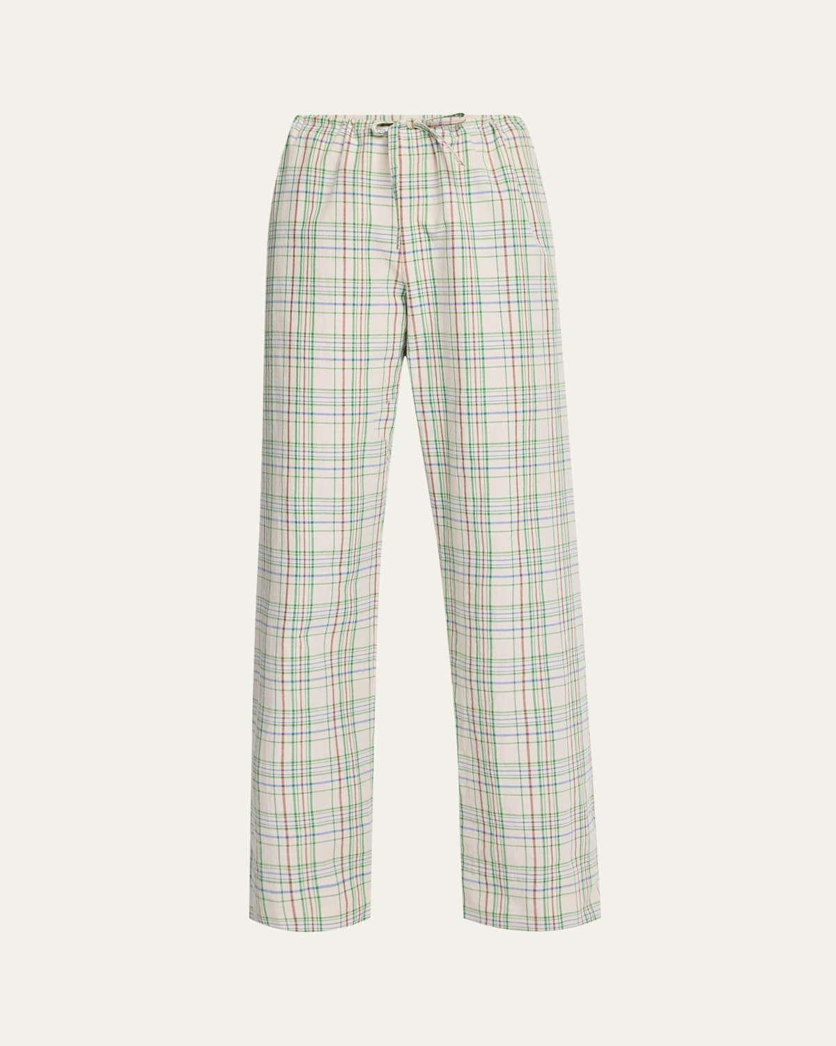 The Row Hypnosta Plaid Drawstring Pants In Ivorygreen
