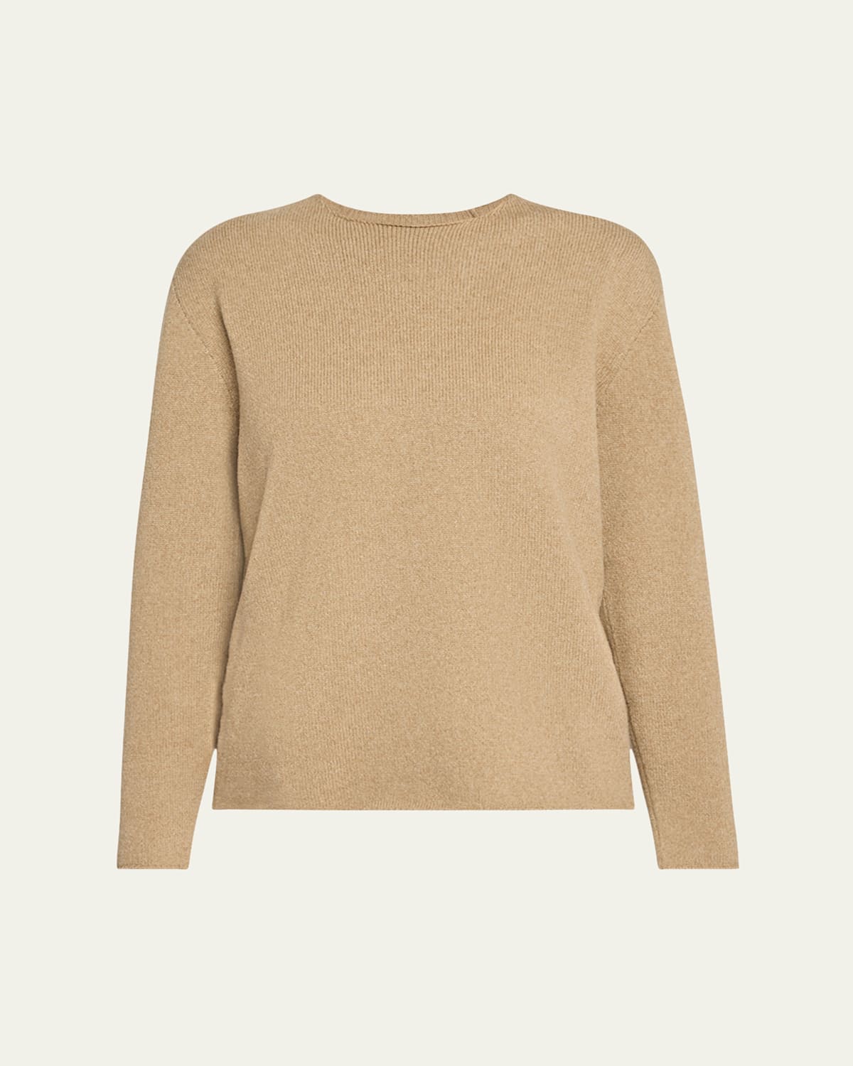 The Row Jhaio Long Sleeve Wool Top In Beige Melange